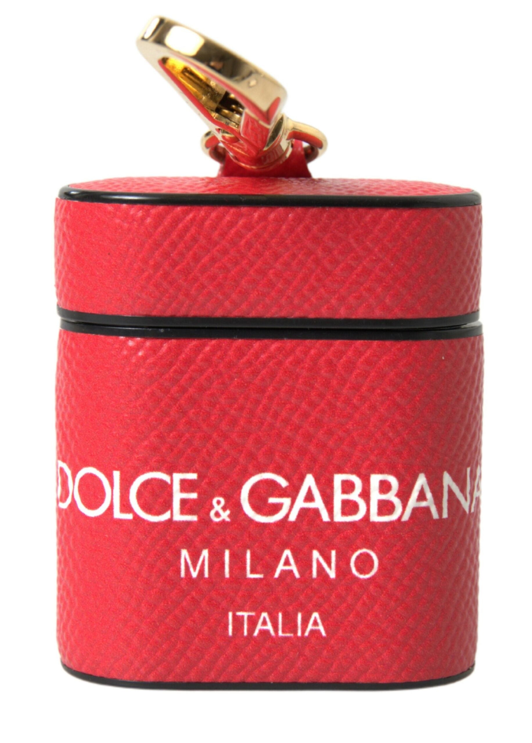 Dolce & Gabbana Elegant Red Calf Leather Airpods Case - Luksusmuotia Dolce & Gabbana - Tutustu YVES JAVANNI® 