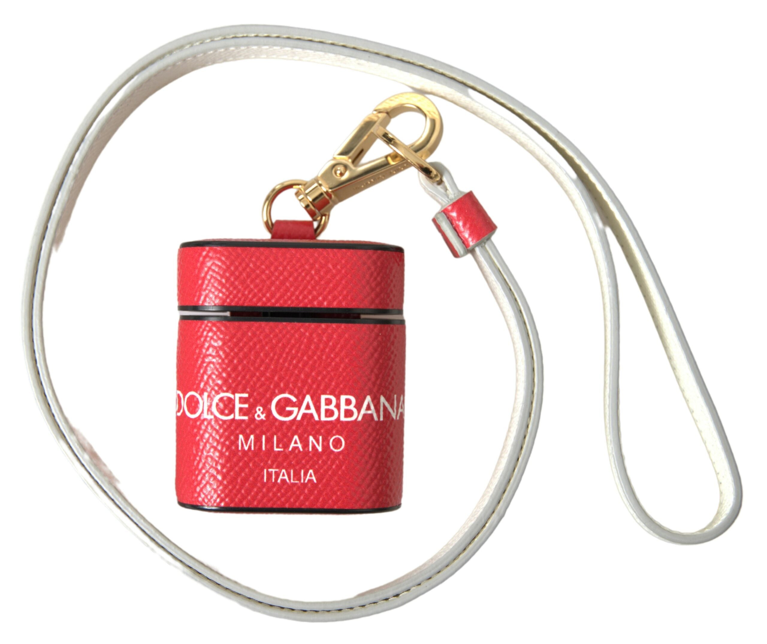 Dolce & Gabbana Elegant Red Calf Leather Airpods Case - Luksusmuotia Dolce & Gabbana - Tutustu YVES JAVANNI® 