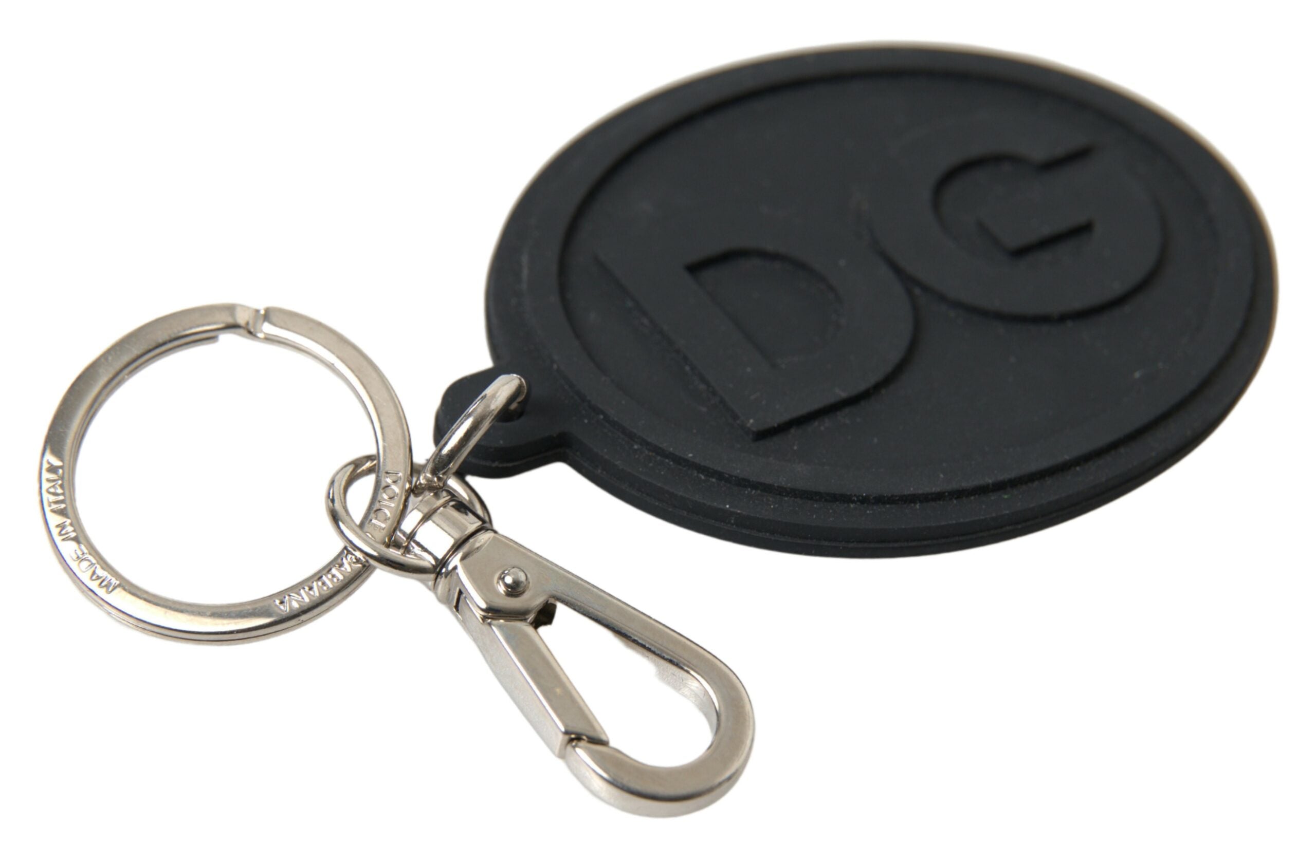 Dolce & Gabbana Elegant Black Rubber and Brass Keychain - Luksusmuotia Dolce & Gabbana - Tutustu YVES JAVANNI® 