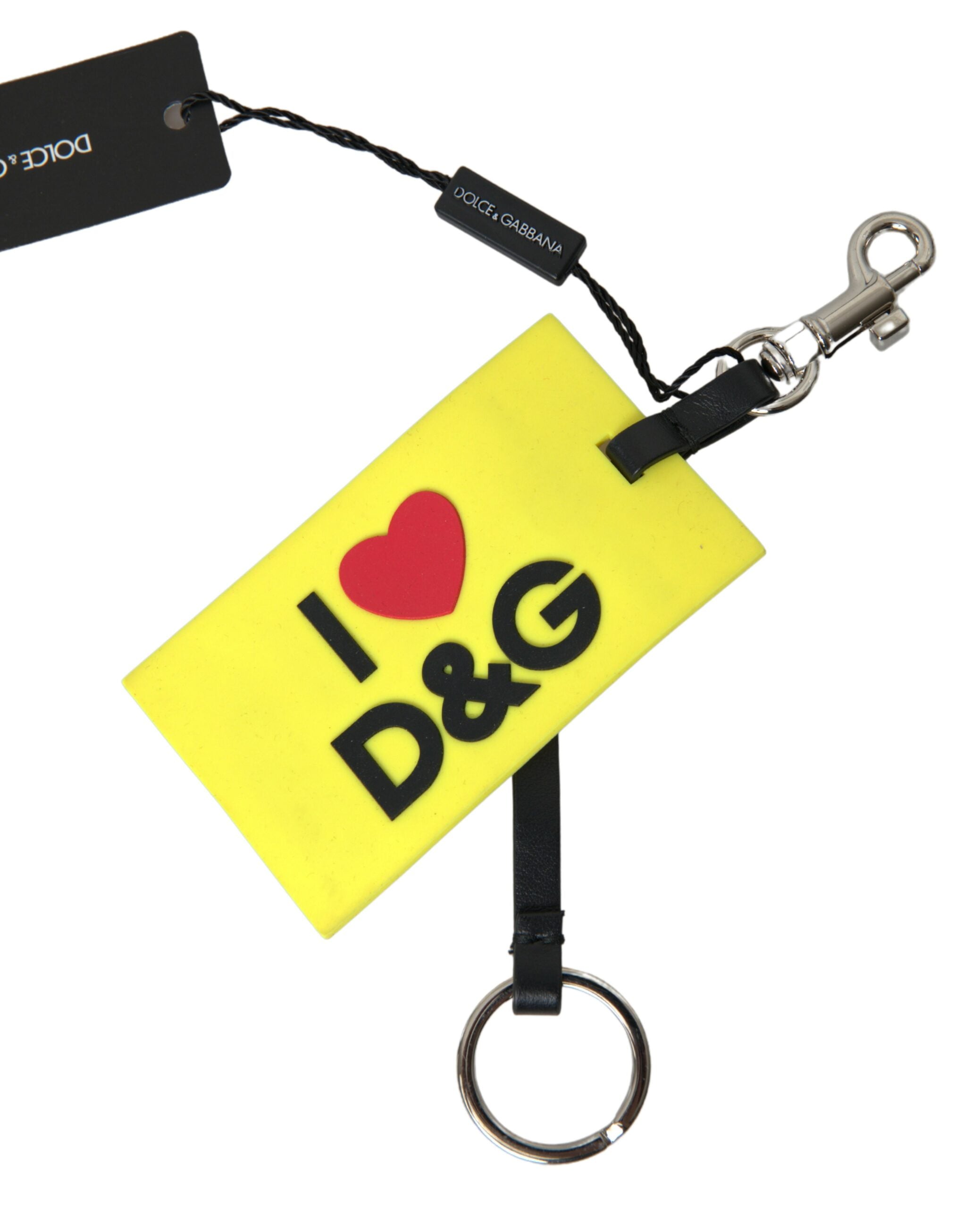 Dolce & Gabbana Chic Yellow Keyring with Logo Hardware - Luksusmuotia Dolce & Gabbana - Tutustu YVES JAVANNI® 