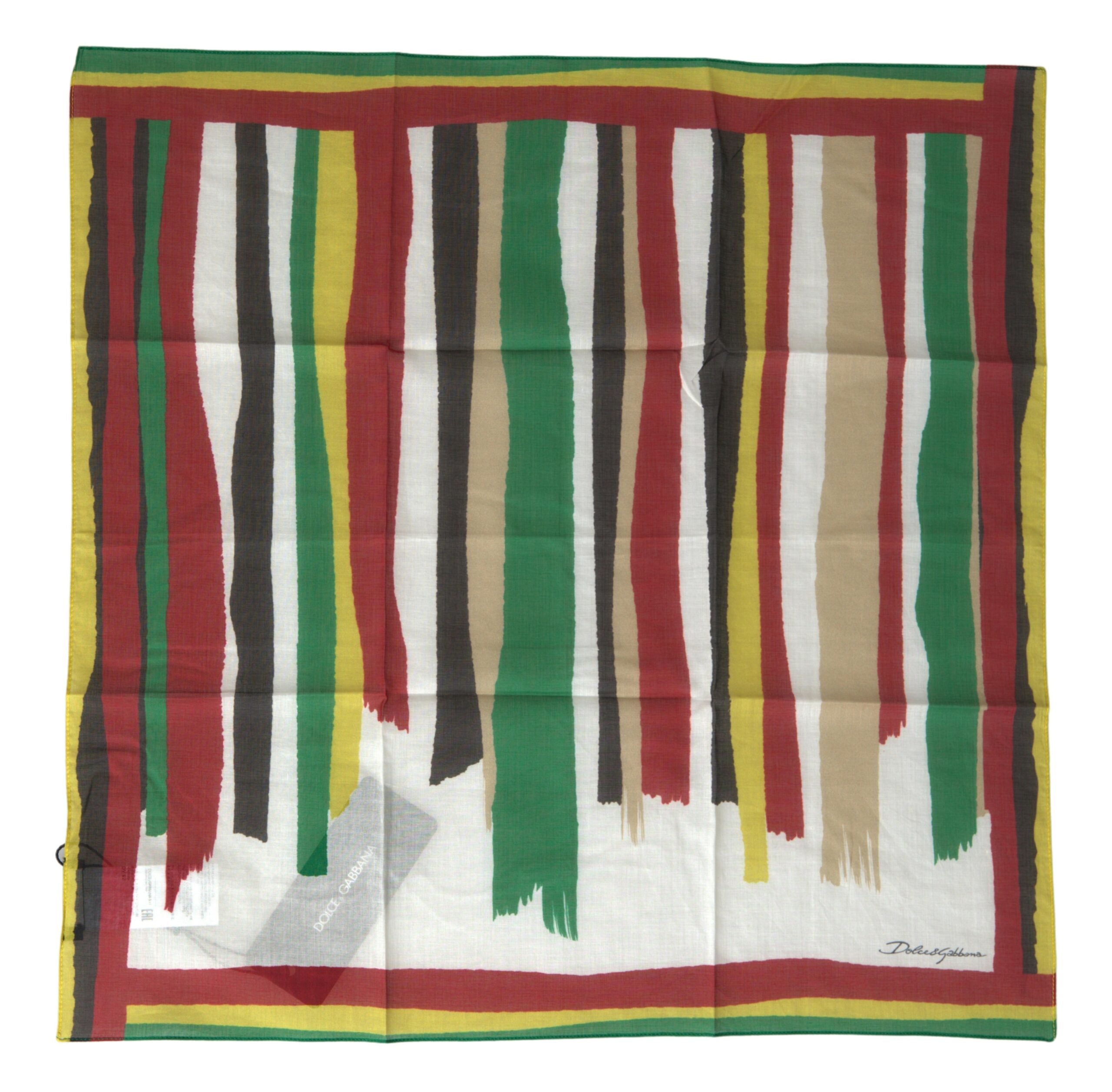 Dolce & Gabbana Elegant Multicolor Cotton Men's Scarf - Luksusmuotia Dolce & Gabbana - Tutustu YVES JAVANNI® 