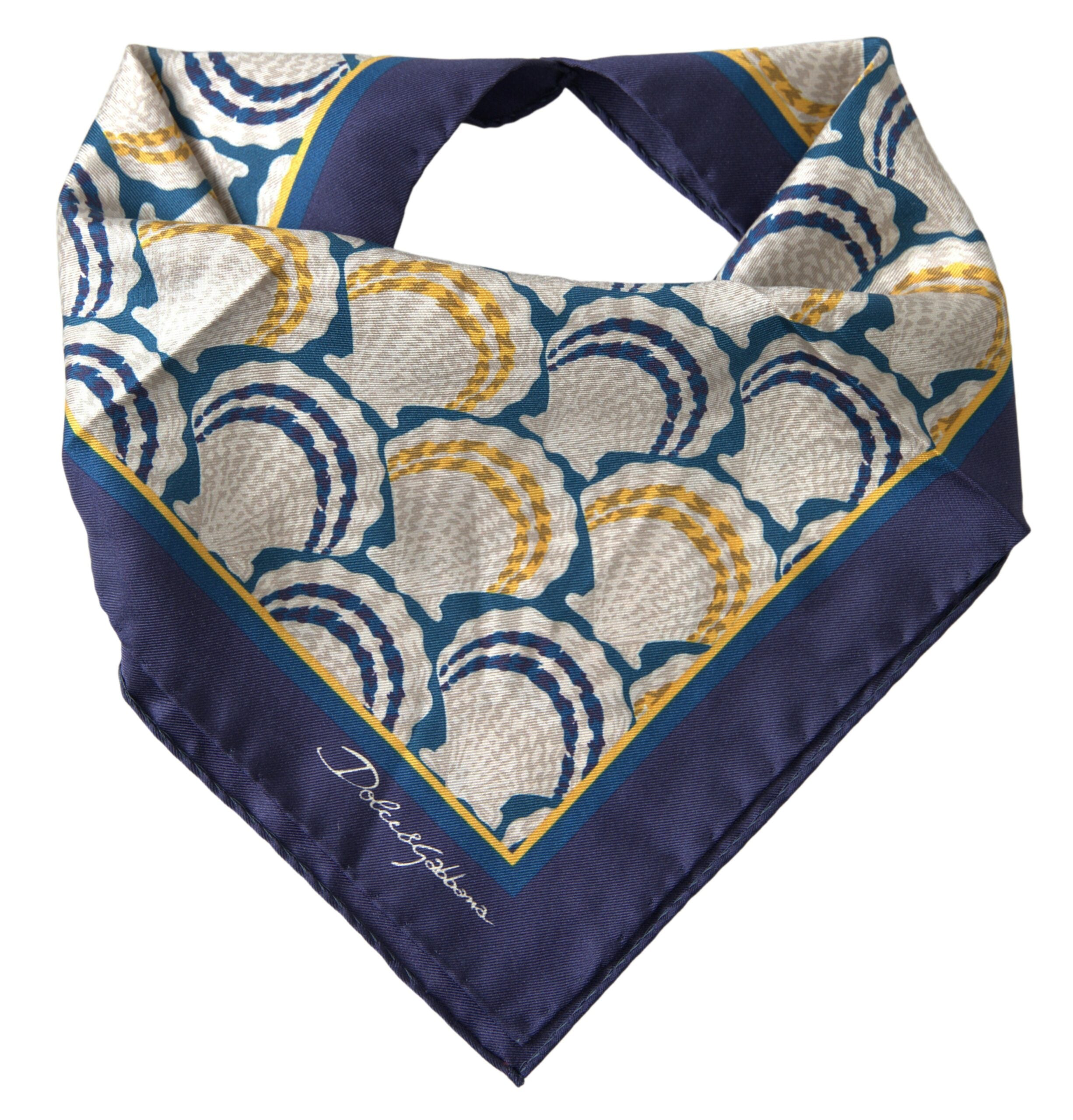 Dolce & Gabbana Elegant Multicolor Silk Men's Square Scarf - Luksusmuotia Dolce & Gabbana - Tutustu YVES JAVANNI® 