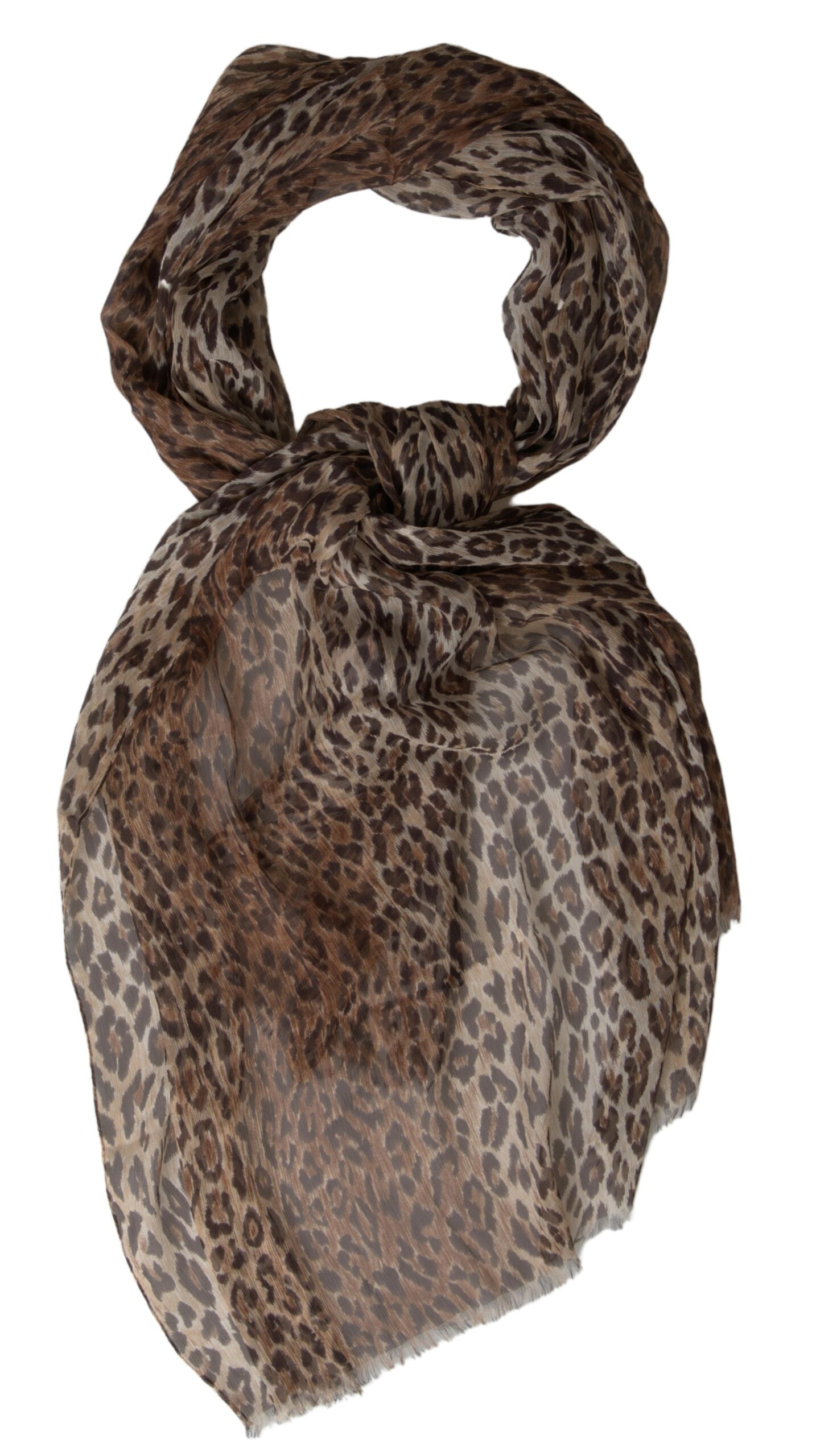 Dolce & Gabbana Elegant Silk Neck Wrap Scarf in Luxurious Brown - Luksusmuotia Dolce & Gabbana - Tutustu YVES JAVANNI® 