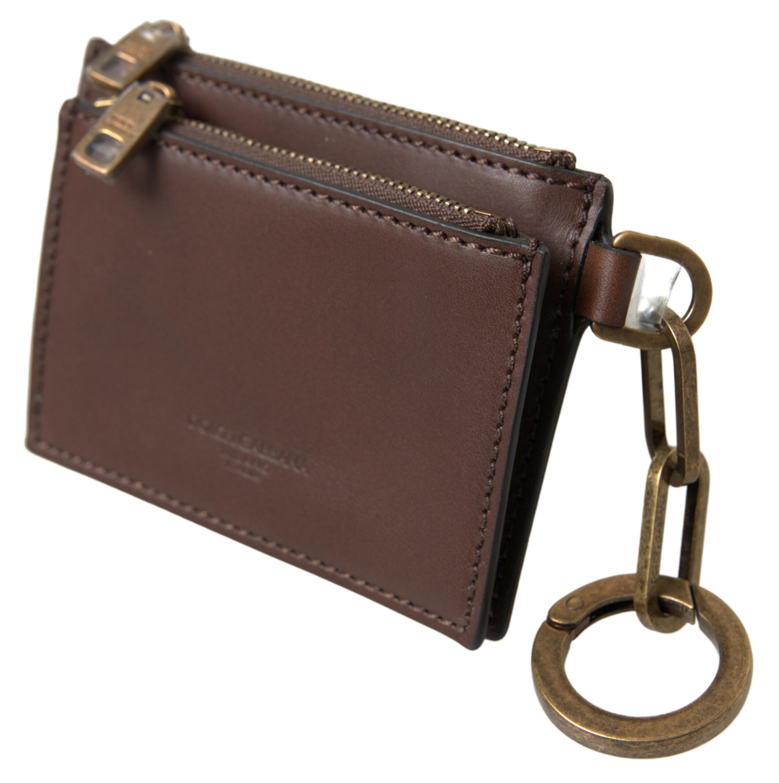 Dolce & Gabbana Elegant Brown Leather Coin Purse Wallet - Luksusmuotia Dolce & Gabbana - Tutustu YVES JAVANNI® 