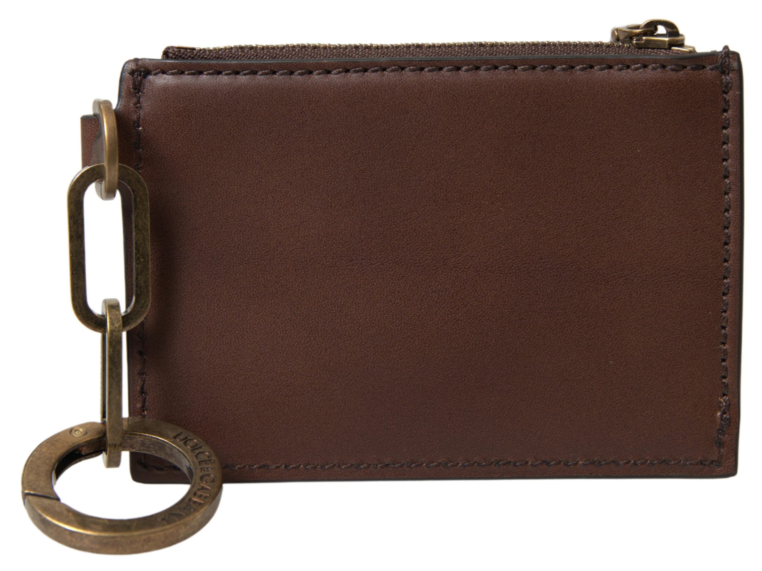 Dolce & Gabbana Elegant Brown Leather Coin Purse Wallet - Luksusmuotia Dolce & Gabbana - Tutustu YVES JAVANNI® 