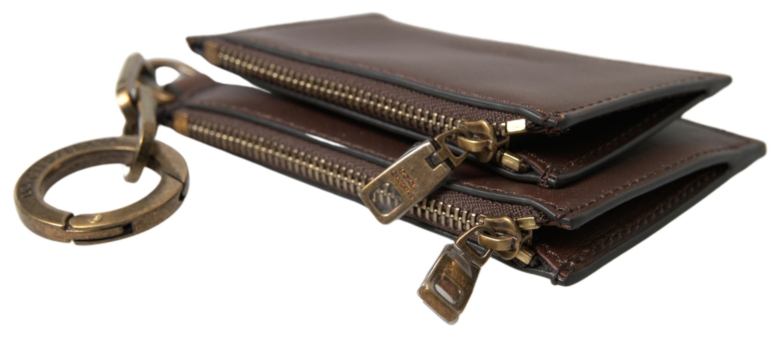 Dolce & Gabbana Elegant Brown Leather Coin Purse Wallet - Luksusmuotia Dolce & Gabbana - Tutustu YVES JAVANNI® 