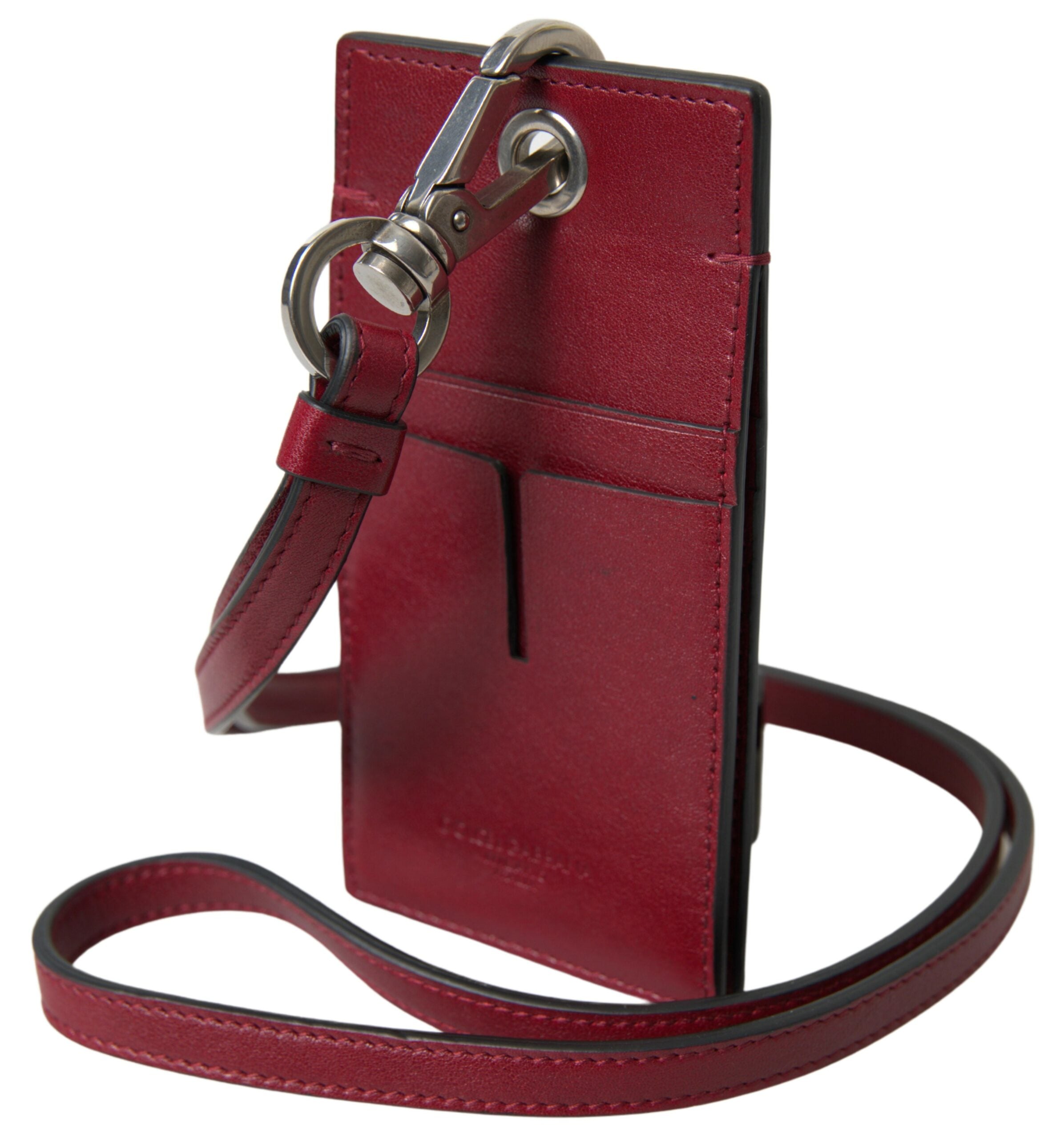 Dolce & Gabbana Elegant Red Leather Cardholder with Lanyard - Luksusmuotia Dolce & Gabbana - Tutustu YVES JAVANNI® 