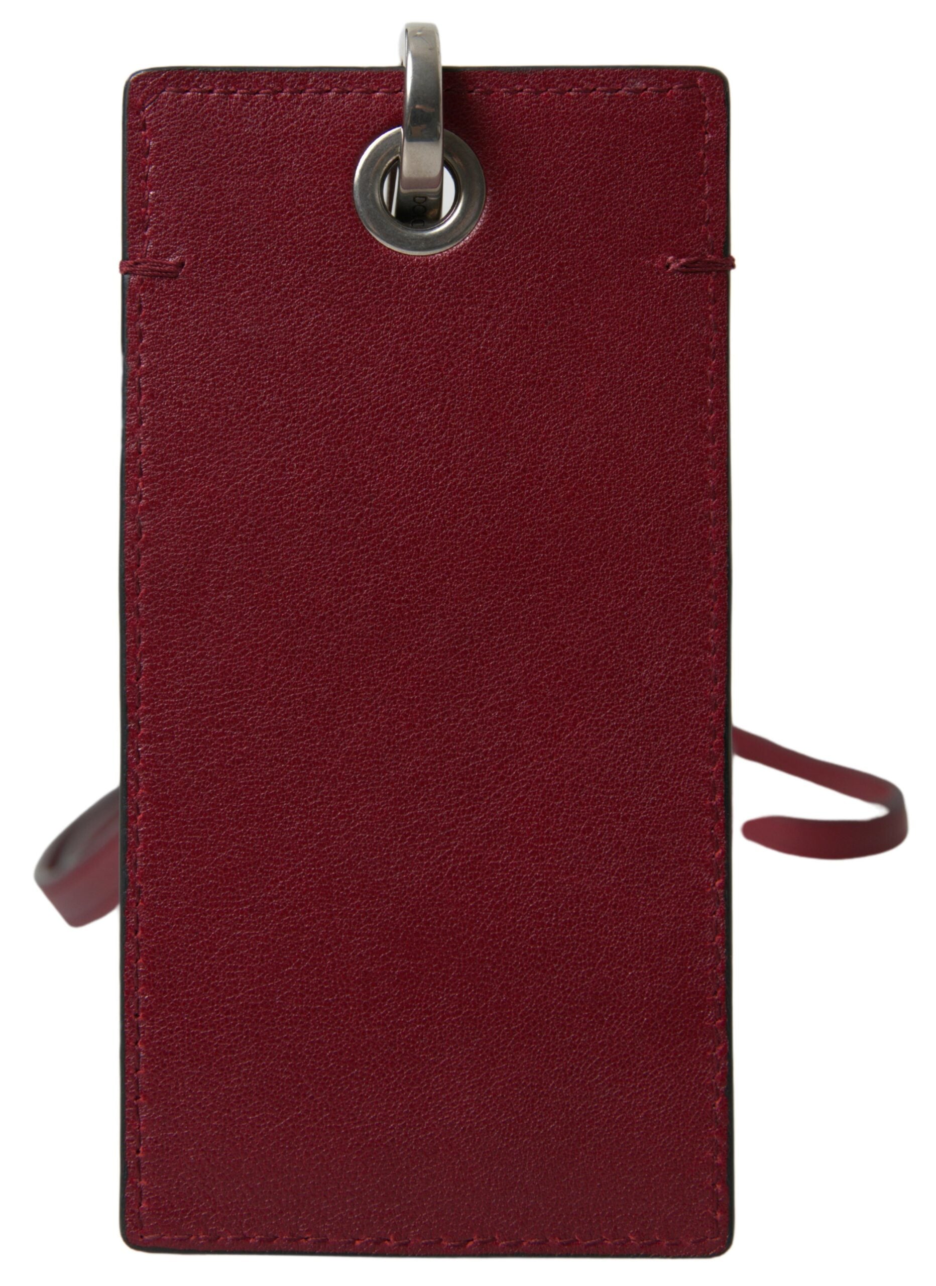 Dolce & Gabbana Elegant Red Leather Cardholder with Lanyard - Luksusmuotia Dolce & Gabbana - Tutustu YVES JAVANNI® 