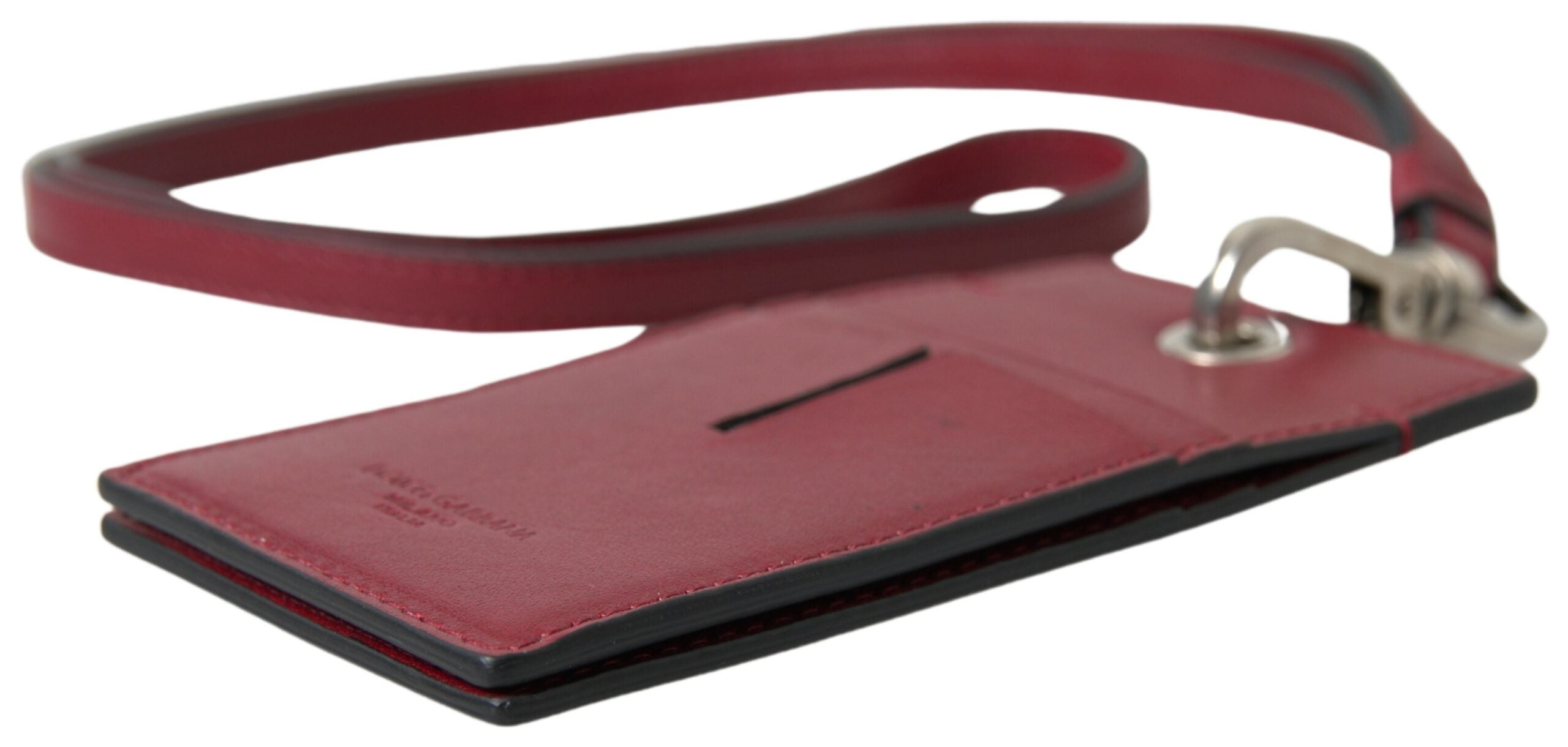 Dolce & Gabbana Elegant Red Leather Cardholder with Lanyard - Luksusmuotia Dolce & Gabbana - Tutustu YVES JAVANNI® 