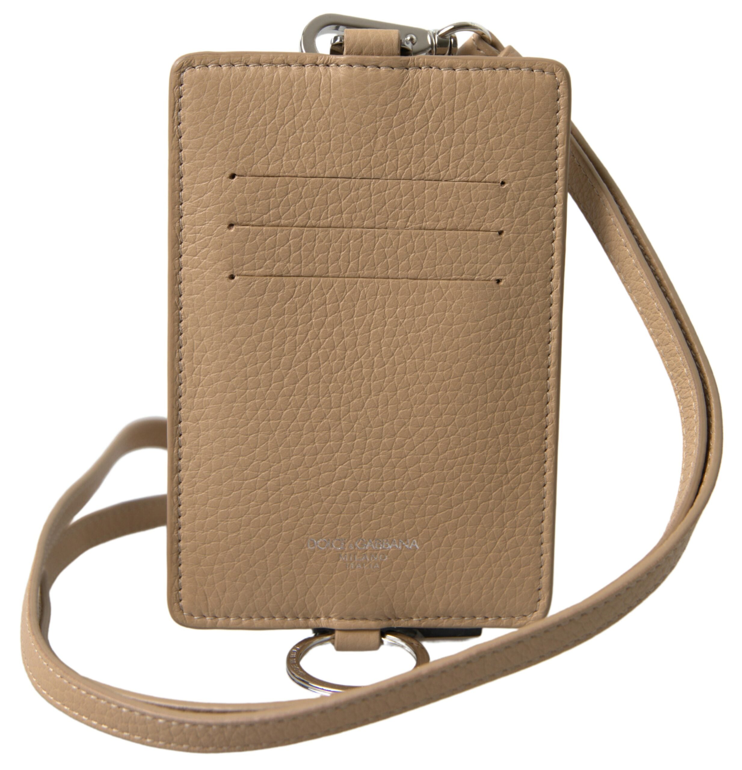 Dolce & Gabbana Elegant Beige Leather Cardholder Wallet - Luksusmuotia Dolce & Gabbana - Tutustu YVES JAVANNI® 