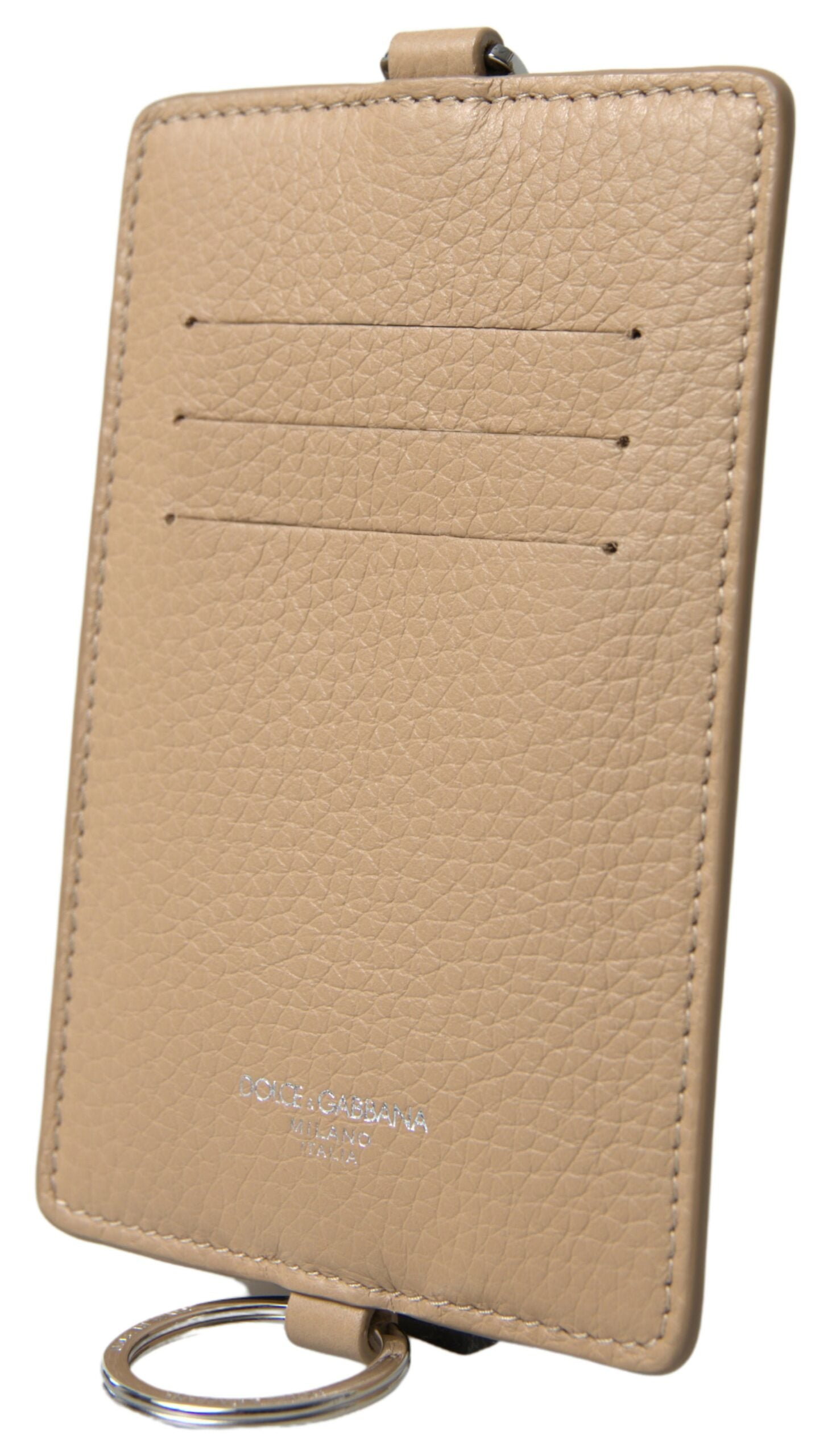 Dolce & Gabbana Elegant Beige Leather Cardholder Wallet - Luksusmuotia Dolce & Gabbana - Tutustu YVES JAVANNI® 