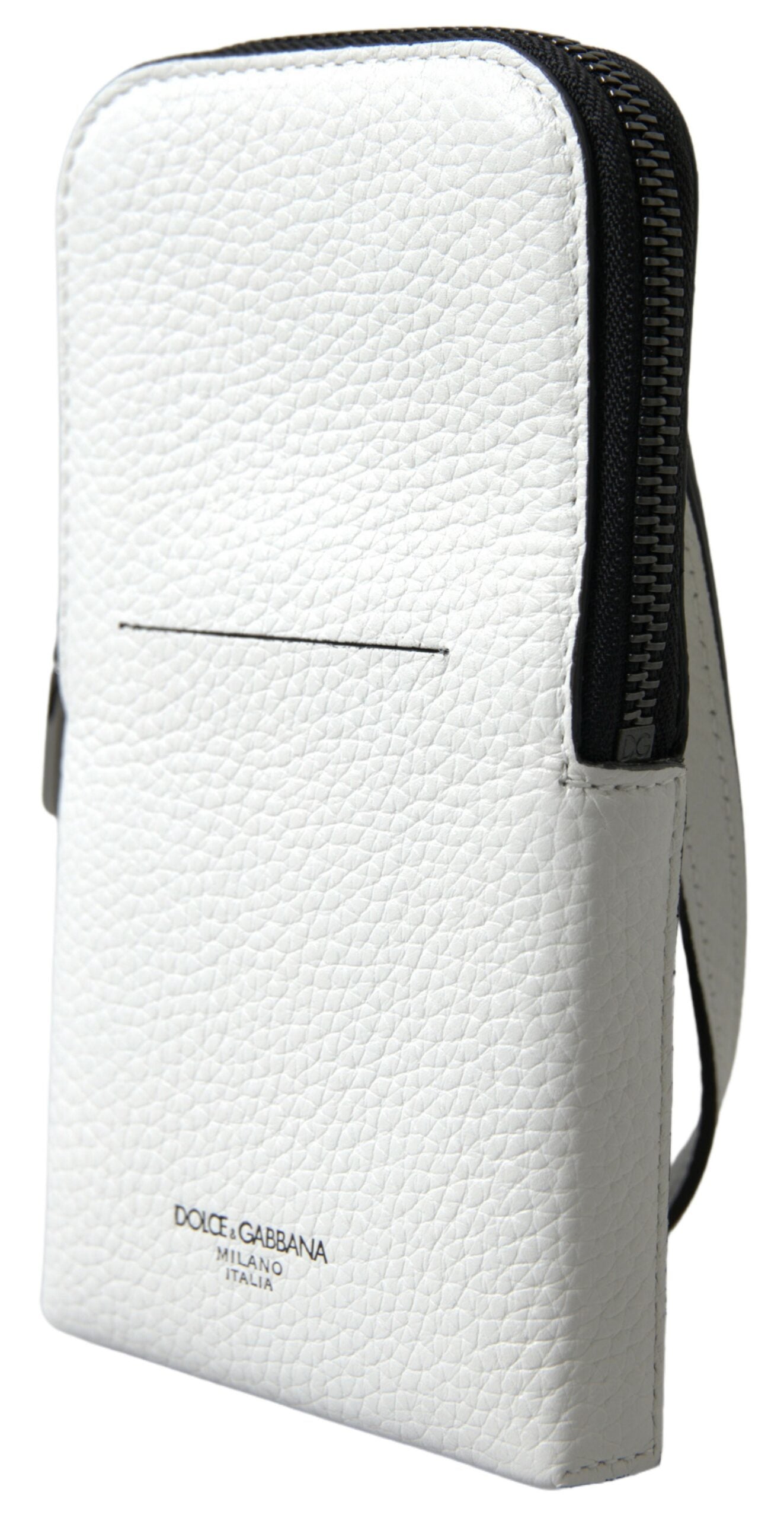 Dolce & Gabbana Elegant White Leather Phone Crossbody Bag - Luksusmuotia Dolce & Gabbana - Tutustu YVES JAVANNI® 