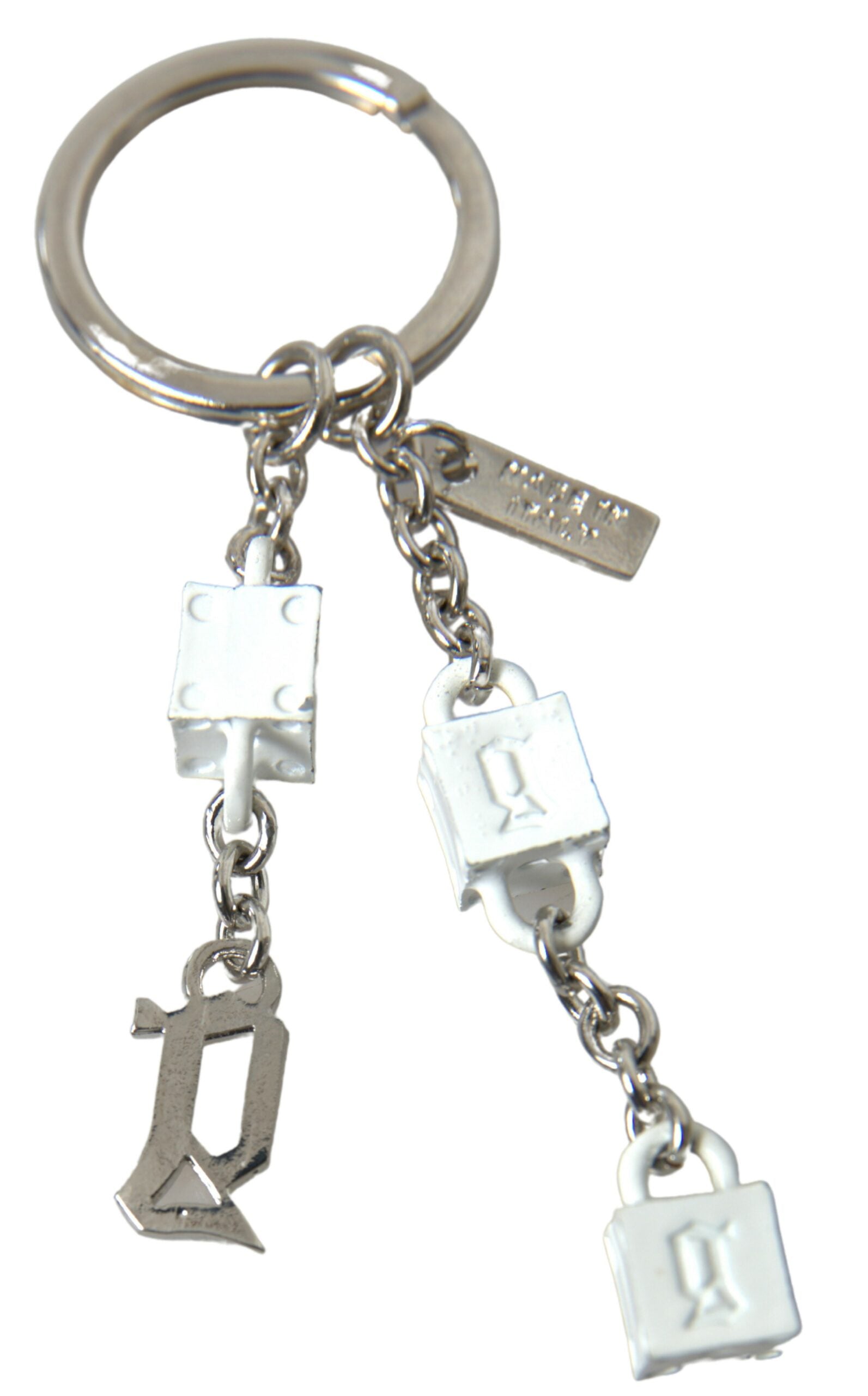 Dolce & Gabbana Silver Brass Logo Charm Keychain - Luksusmuotia Dolce & Gabbana - Tutustu YVES JAVANNI® 