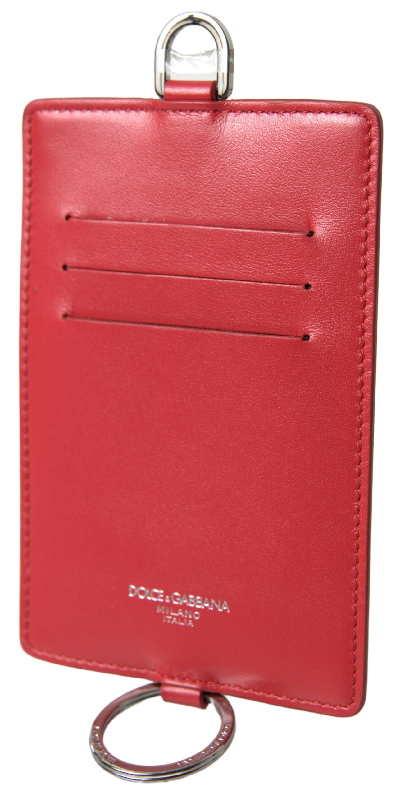 Dolce & Gabbana Elegant Red Leather Lanyard Card Holder - Luksusmuotia Dolce & Gabbana - Tutustu YVES JAVANNI® 