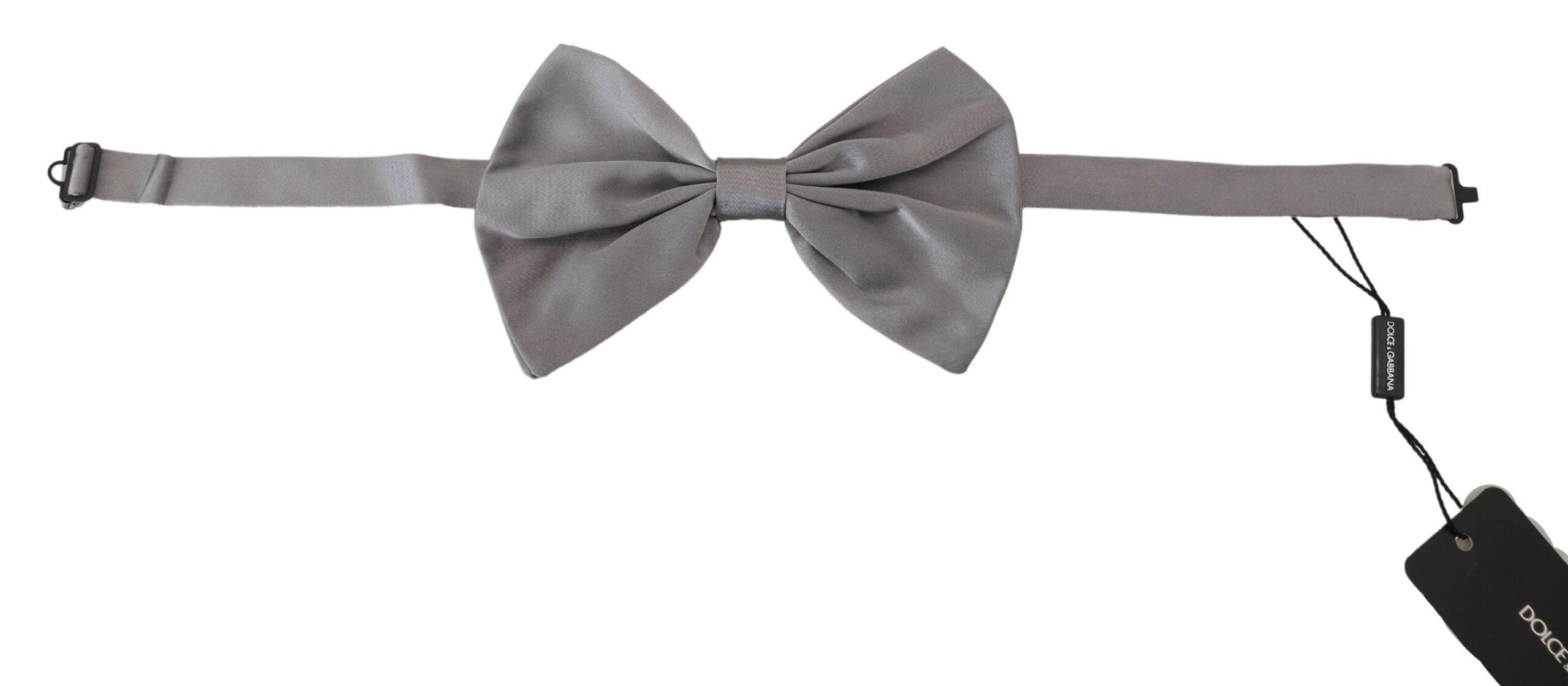 Dolce & Gabbana Elegant Silver Gray Silk Bow Tie - Luksusmuotia Dolce & Gabbana - Tutustu YVES JAVANNI® 