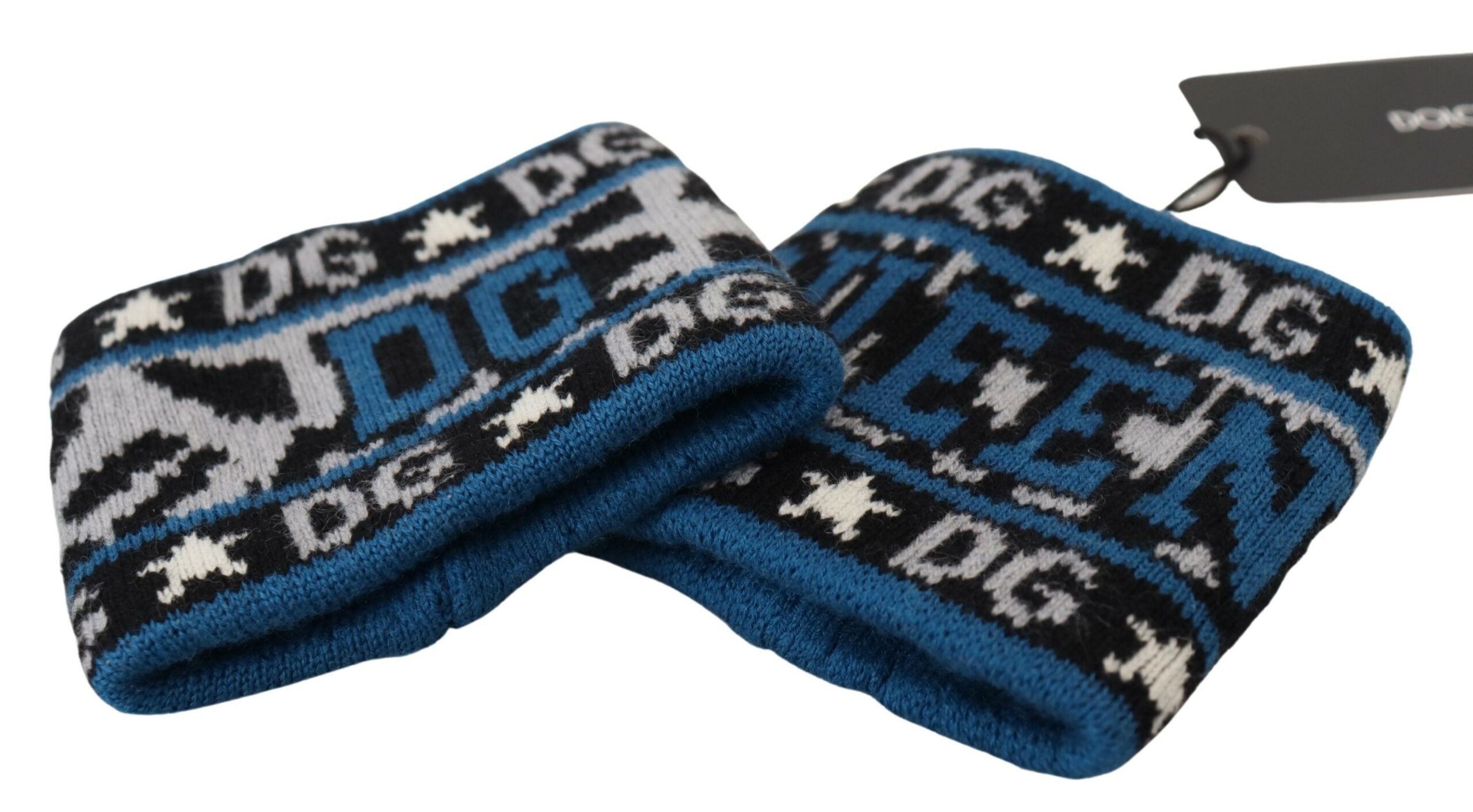 Dolce & Gabbana Exclusive Blue Cashmere-Wool Blend Wrist Wrap - Luksusmuotia Dolce & Gabbana - Tutustu YVES JAVANNI® 