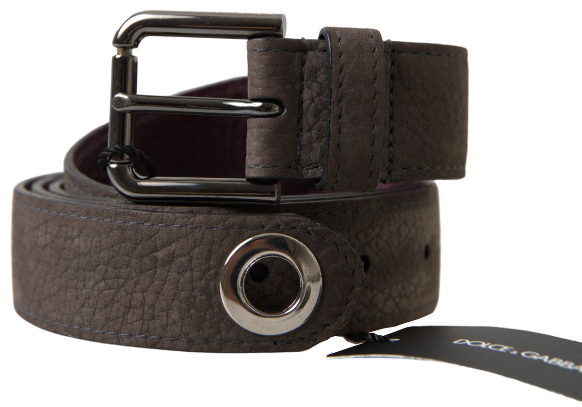 Dolce & Gabbana Elegant Brown Leather Belt with Metal Buckle - Luksusmuotia Dolce & Gabbana - Tutustu YVES JAVANNI® 