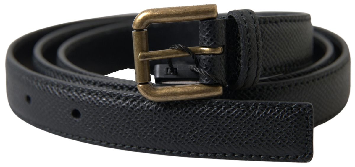 Dolce & Gabbana Elegant Black Italian Leather Belt - Luksusmuotia Dolce & Gabbana - Tutustu YVES JAVANNI® 