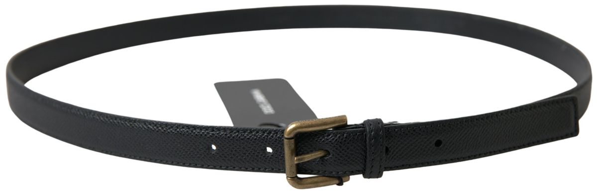 Dolce & Gabbana Elegant Black Italian Leather Belt - Luksusmuotia Dolce & Gabbana - Tutustu YVES JAVANNI® 