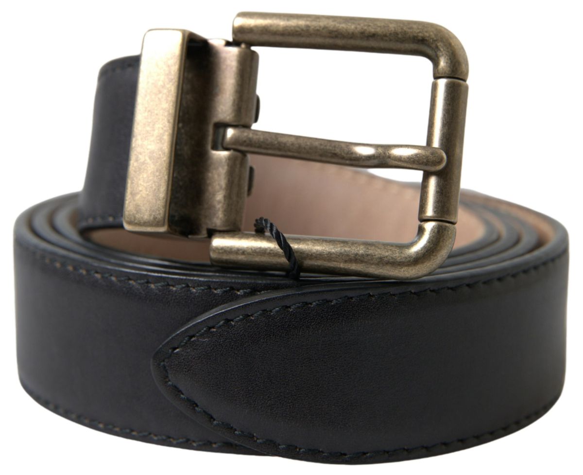 Dolce & Gabbana Elegant Black Leather Belt with Metal Buckle - Luksusmuotia Dolce & Gabbana - Tutustu YVES JAVANNI® 