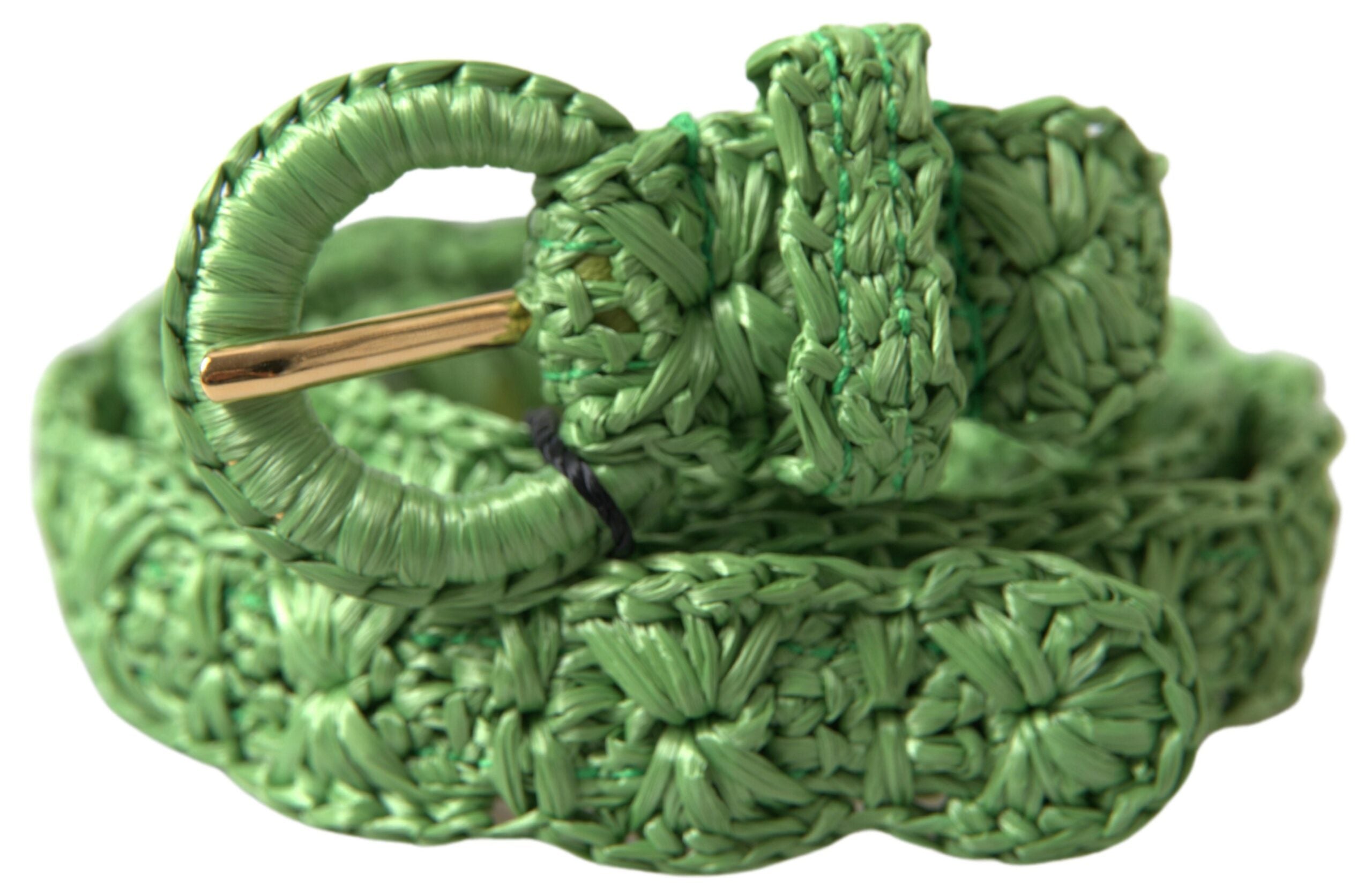 Dolce & Gabbana Elegant Green Viscose Belt with Metal Buckle - Luksuslaukut ja asusteet Dolce & Gabbana - Tutustu YVES JAVANNI® 