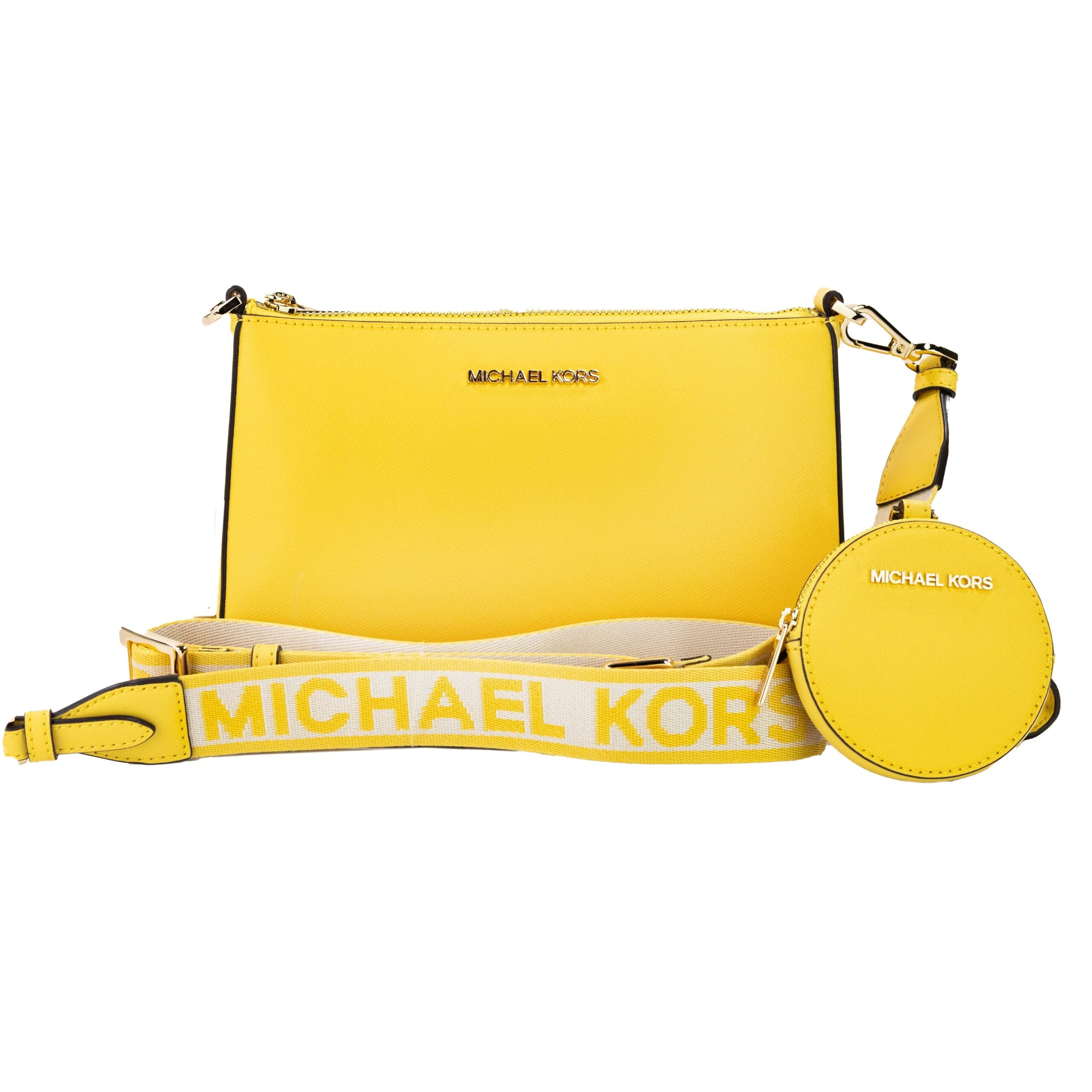 Michael Kors Jet Set Daffodil Vegan Crossbody Tech Attachment Bag Purse - Luksusmuotia Michael Kors - Tutustu YVES JAVANNI® 