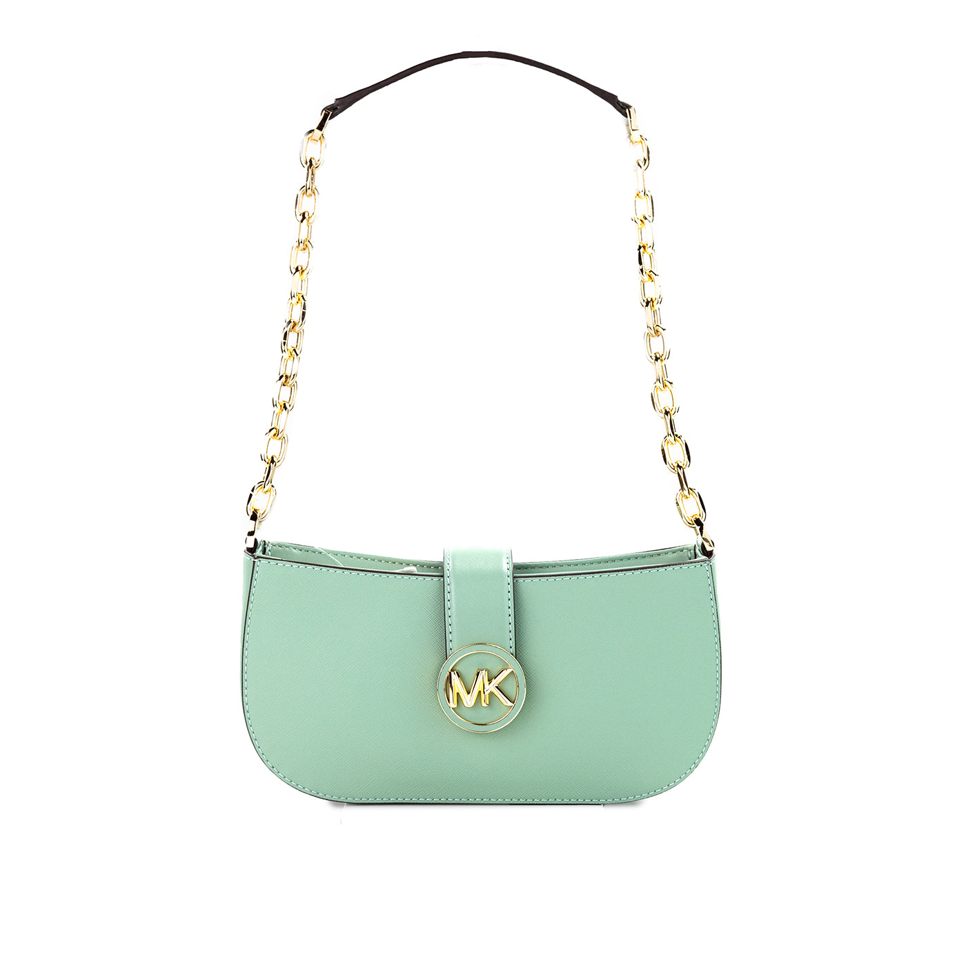 Michael Kors Carmen Small Sea Green Leather Pouchette Shoulder Crossbody Purse - Luksusmuotia Michael Kors - Tutustu YVES JAVANNI® 