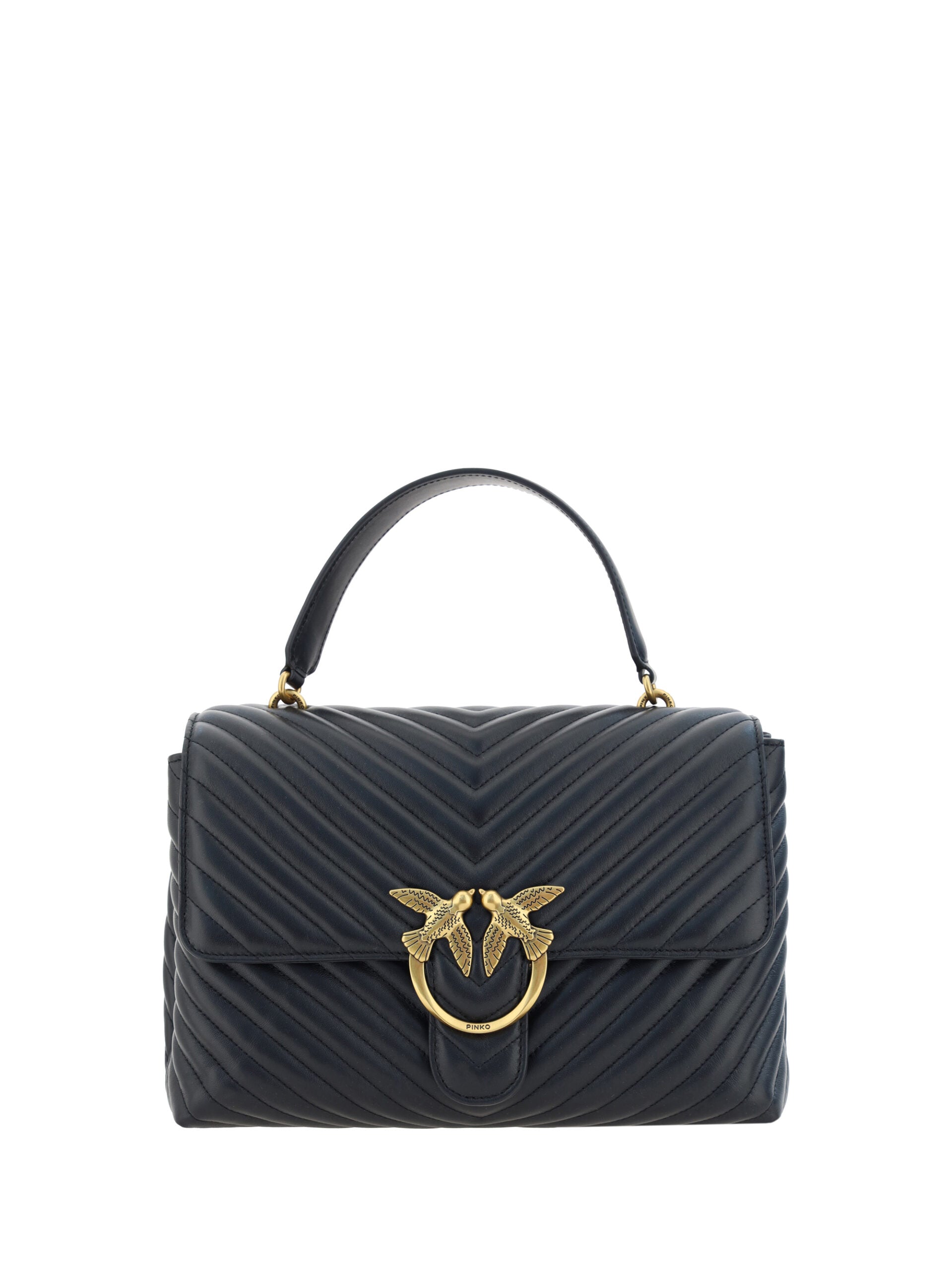 PINKO Elegant Black Calf Leather Handbag - Luxury from PINKO - Shop at YVES JAVANNI