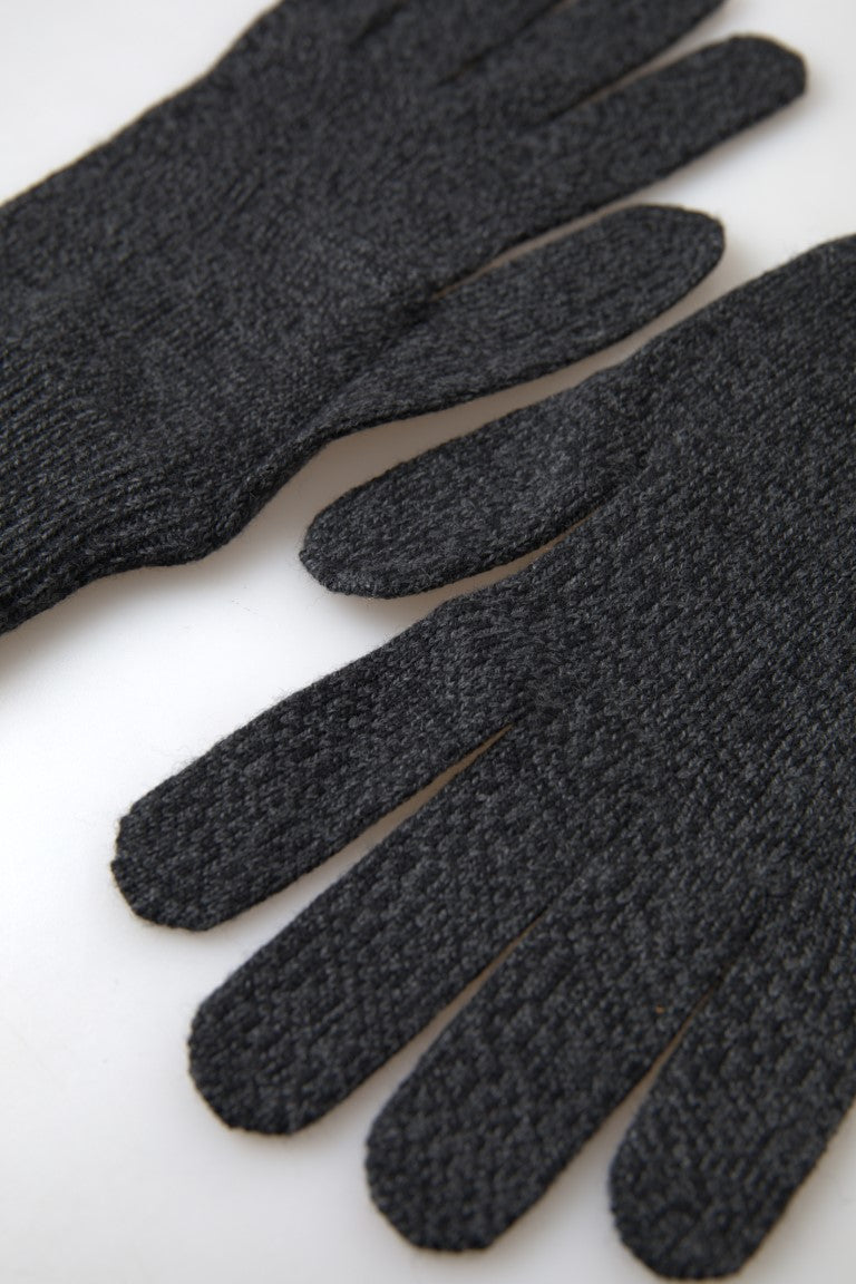 Dolce & Gabbana Elegant Virgin Wool Winter Gloves in Gray - Luksusmuotia Dolce & Gabbana - Tutustu YVES JAVANNI® 