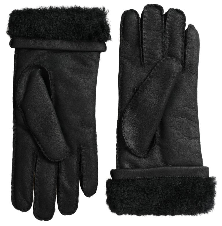 Dolce & Gabbana Elegant Black Leather Winter Gloves - Luksusmuotia Dolce & Gabbana - Tutustu YVES JAVANNI® 