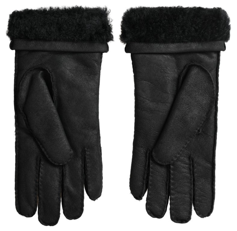 Dolce & Gabbana Elegant Black Leather Winter Gloves - Luksusmuotia Dolce & Gabbana - Tutustu YVES JAVANNI® 