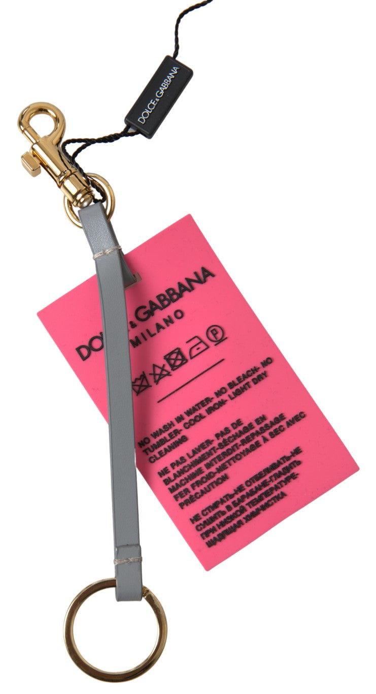 Dolce & Gabbana Chic Pink Leather-Trimmed Keychain - Luksusmuotia Dolce & Gabbana - Tutustu YVES JAVANNI® 