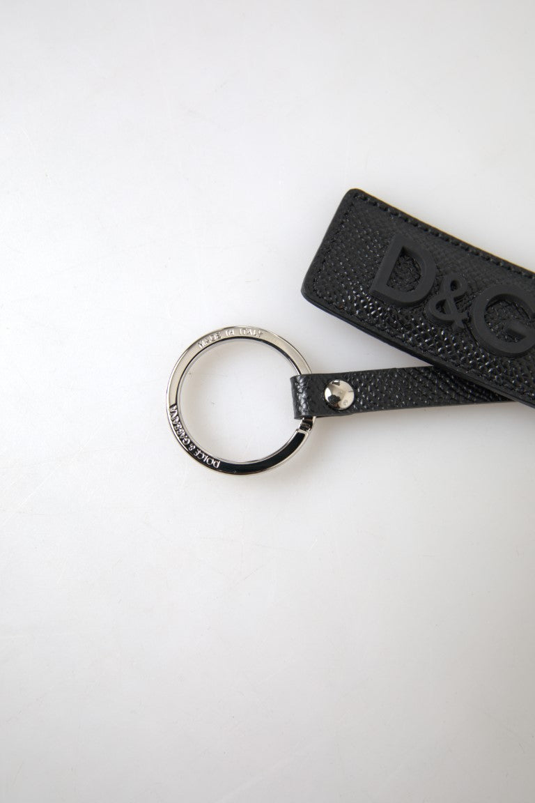 Dolce & Gabbana Elegant Black Leather Keyring Accessory - Luksusmuotia Dolce & Gabbana - Tutustu YVES JAVANNI® 