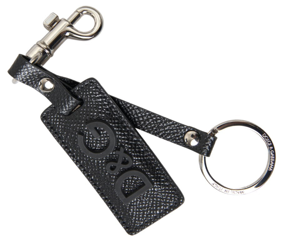 Dolce & Gabbana Elegant Black Leather Keyring Accessory - Luksusmuotia Dolce & Gabbana - Tutustu YVES JAVANNI® 