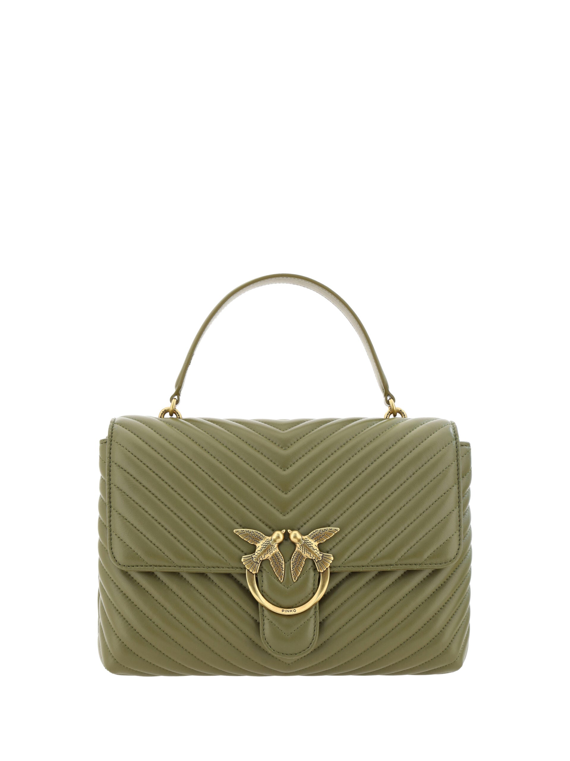 PINKO Emerald Elegance Calf Leather Handbag - Luksusmuotia PINKO - Tutustu YVES JAVANNI® 