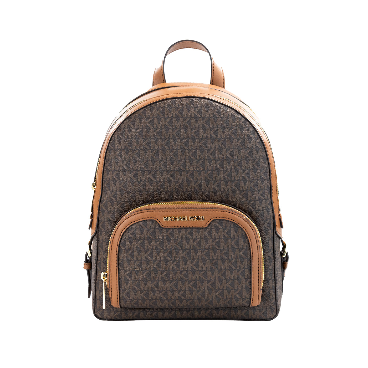 Michael Kors Jaycee Medium Brown Signature PVC Zip Pocket Backpack Bookbag - Luksuslaukut ja asusteet Michael Kors - Tutustu YVES JAVANNI® 