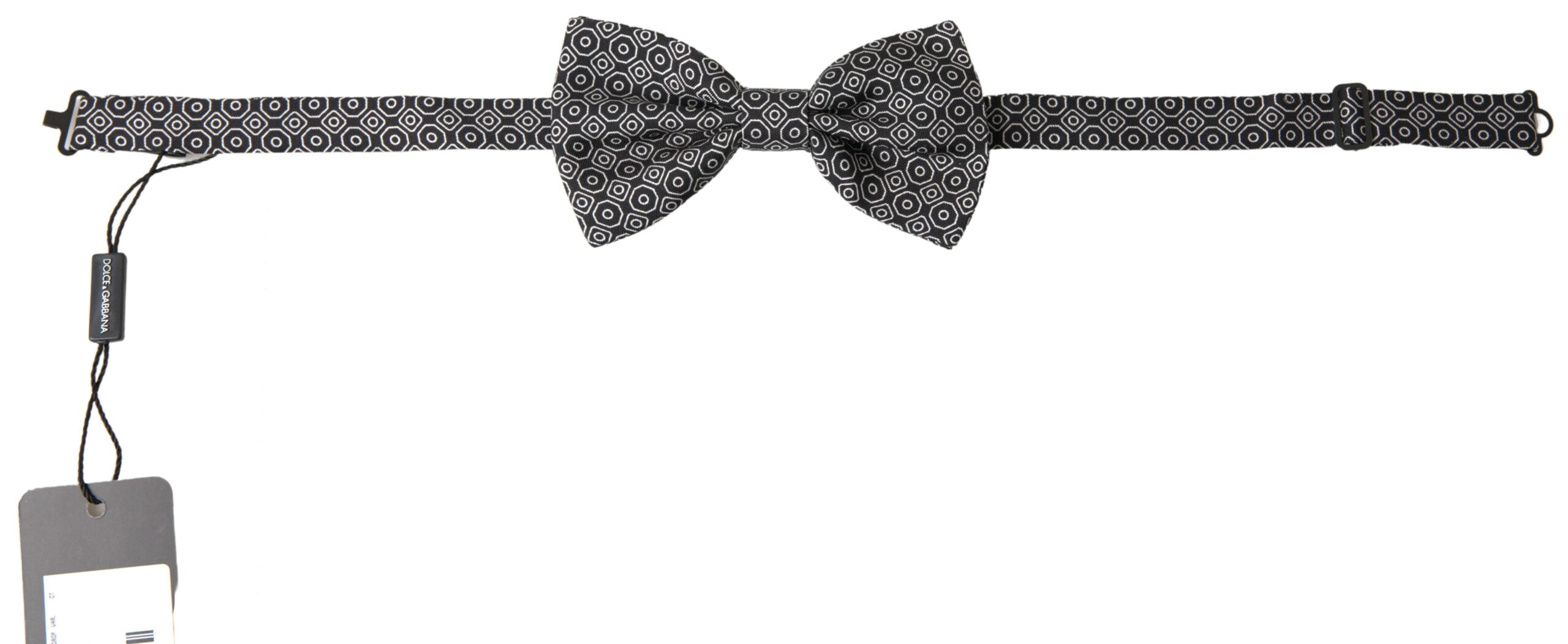 Dolce & Gabbana Elegant Black and White Silk Bow Tie - Luksusmuotia Dolce & Gabbana - Tutustu YVES JAVANNI® 