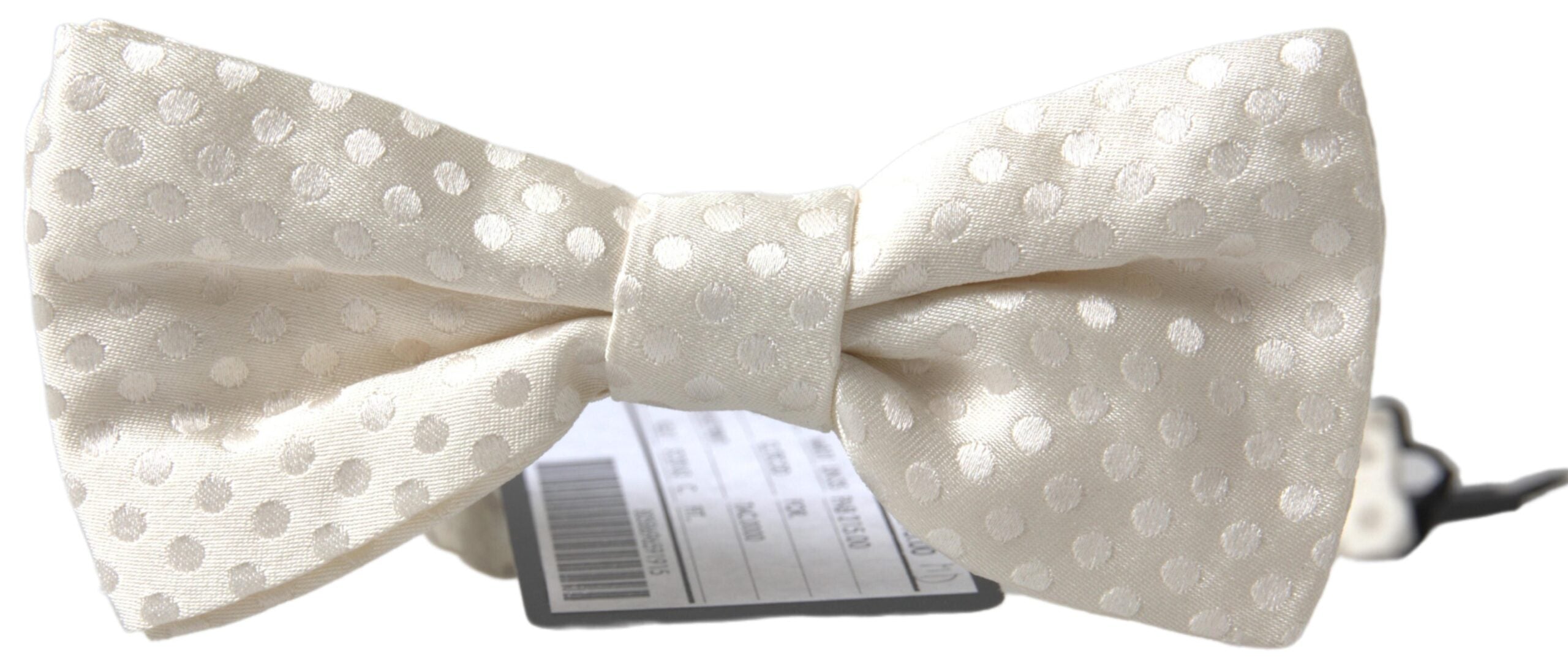 Dolce & Gabbana Elegant Ivory Fantasy Pattern Silk Bow Tie - Luksusmuotia Dolce & Gabbana - Tutustu YVES JAVANNI® 