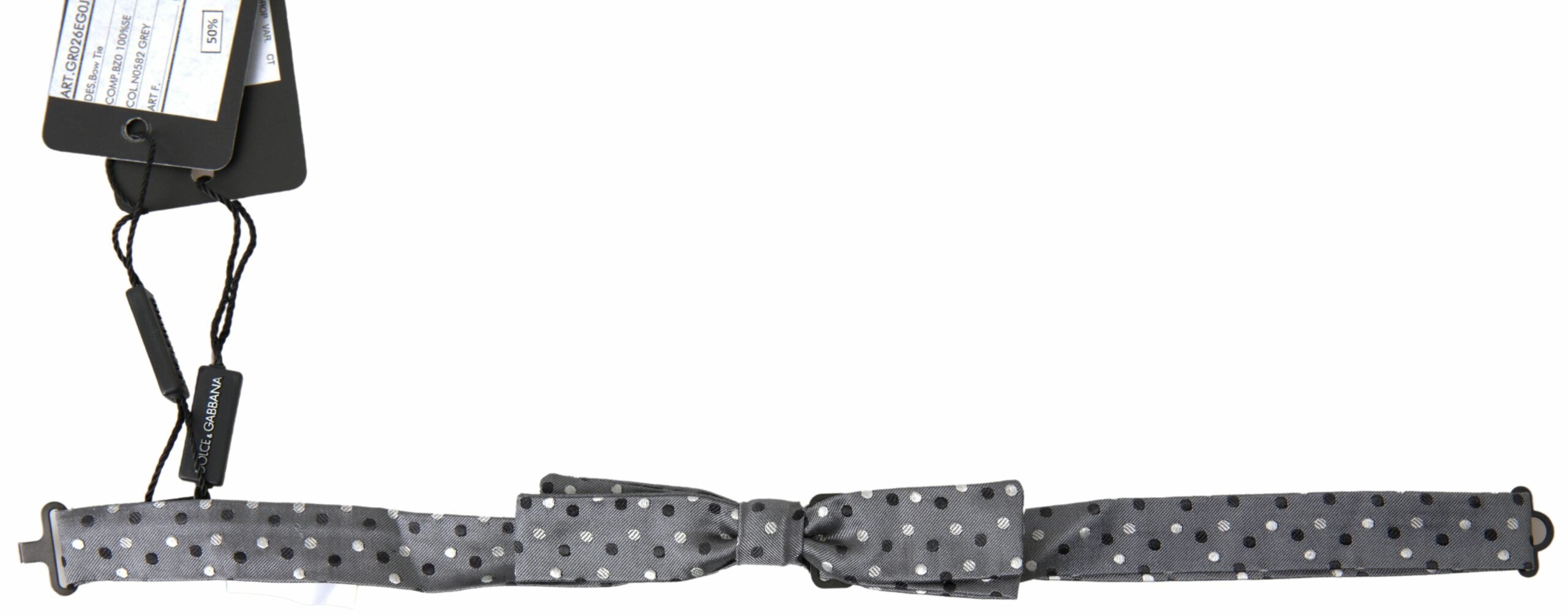 Dolce & Gabbana Elegant Silk Gray Bow Tie - Luksusmuotia Dolce & Gabbana - Tutustu YVES JAVANNI® 