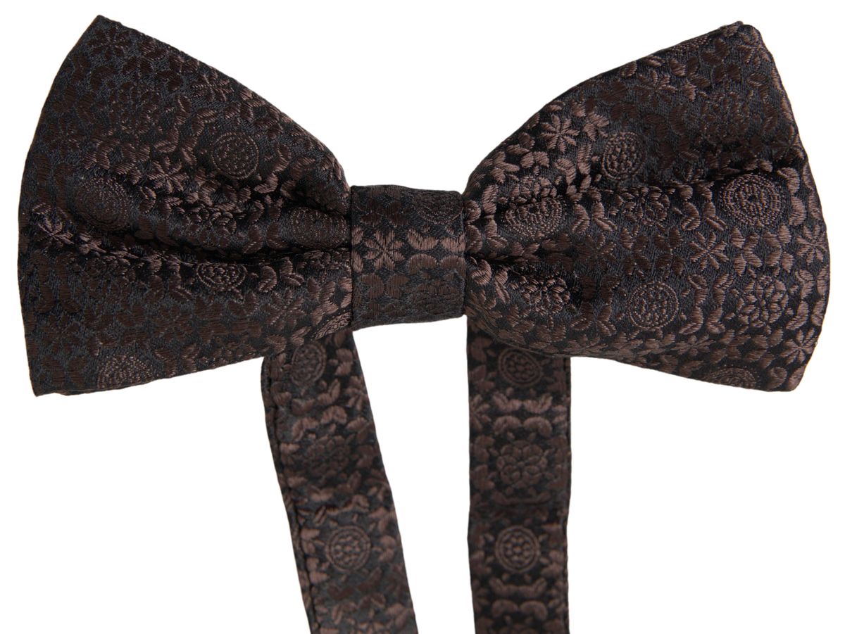 Dolce & Gabbana Elegant Silk Brown Bow Tie - Luksusmuotia Dolce & Gabbana - Tutustu YVES JAVANNI® 