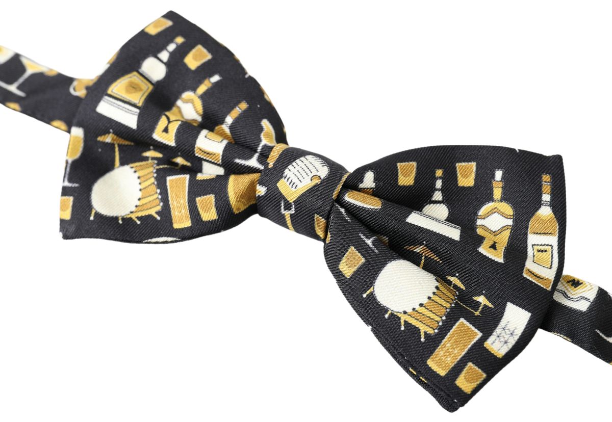 Dolce & Gabbana Elegant Black Silk Bow Tie - Luksusmuotia Dolce & Gabbana - Tutustu YVES JAVANNI® 