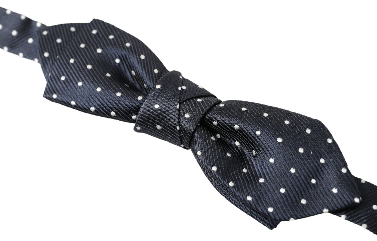 Dolce & Gabbana Elegant Blue Silk Bow Tie - Luksusmuotia Dolce & Gabbana - Tutustu YVES JAVANNI® 