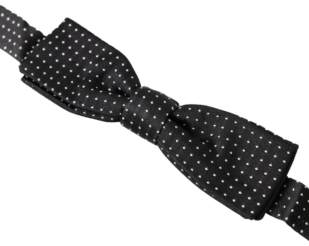 Dolce & Gabbana Elegant Silk Black Bow Tie - Luksusmuotia Dolce & Gabbana - Tutustu YVES JAVANNI® 