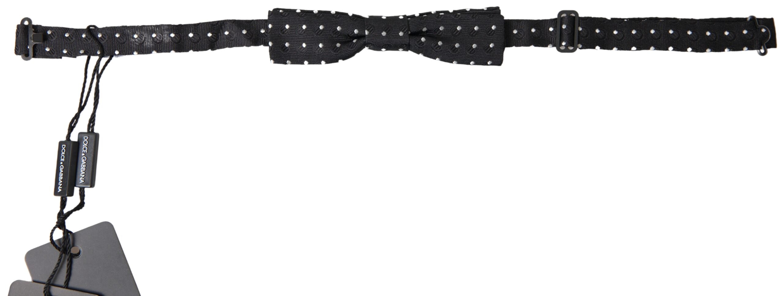 Dolce & Gabbana Elegant Silk Black Bow Tie with Signature Clasp - Luksusmuotia Dolce & Gabbana - Tutustu YVES JAVANNI® 