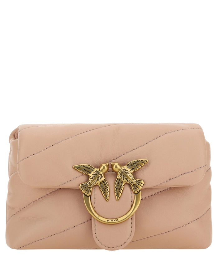 PINKO Chic Blush Quilted Crossbody Love Puff Bag - Luksusmuotia PINKO - Tutustu YVES JAVANNI® 