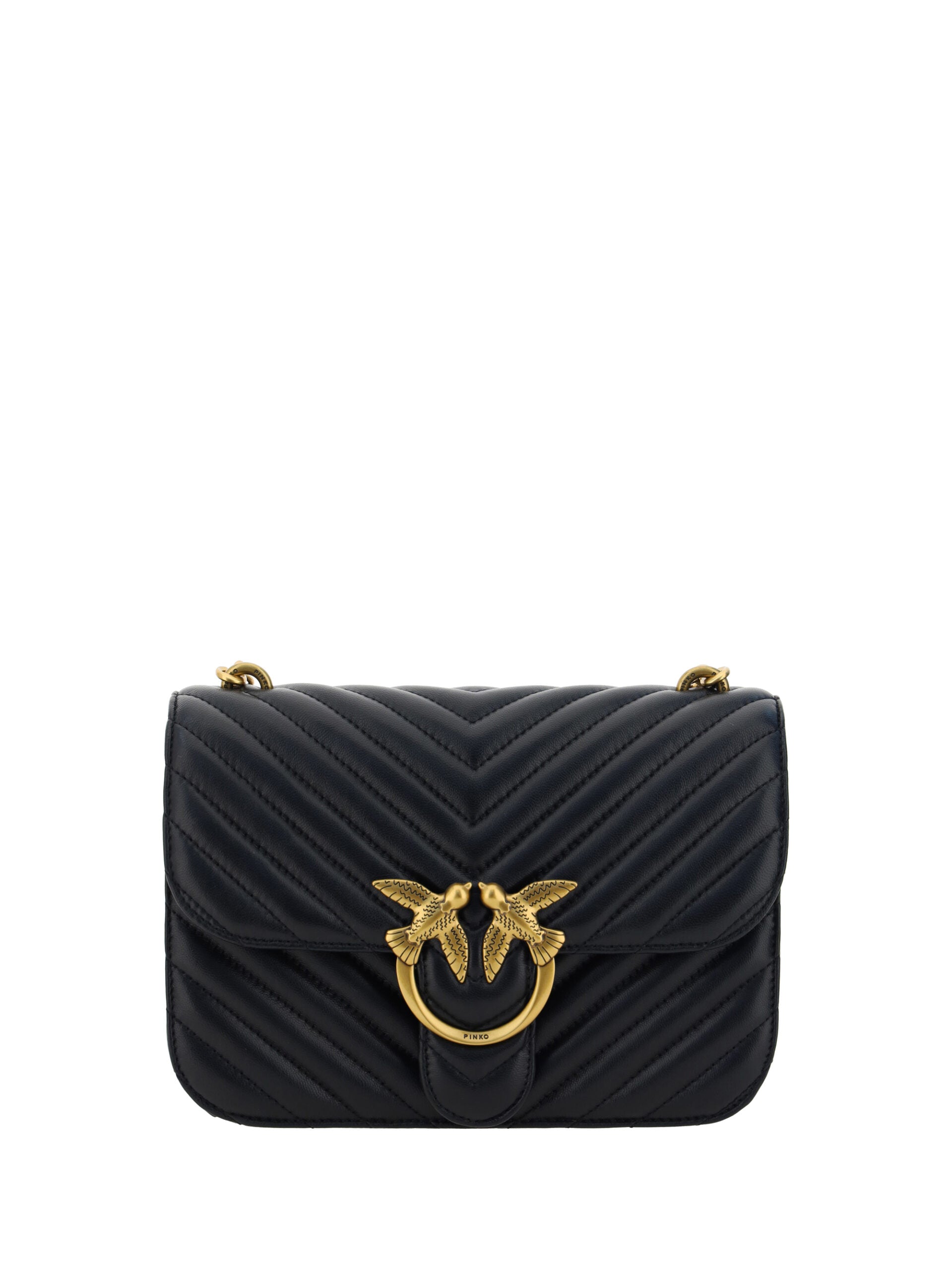 PINKO Elegant Black Quilted Leather Shoulder Bag - Luksusmuotia PINKO - Tutustu YVES JAVANNI® 