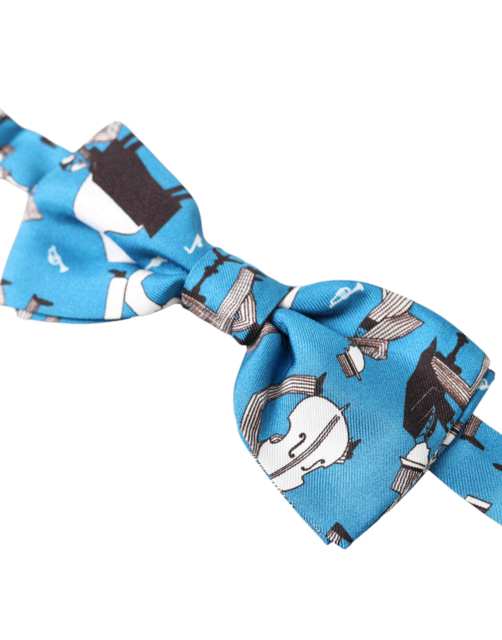 Dolce & Gabbana Elegant Silk Blue Jazz Club Bow Tie - Luksusmuotia Dolce & Gabbana - Tutustu YVES JAVANNI® 