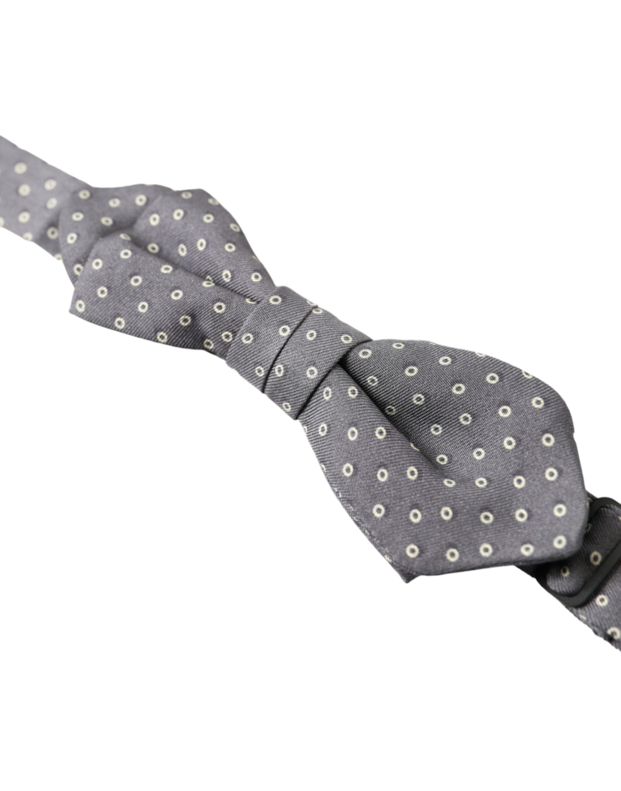 Dolce & Gabbana Elegant Silk Gray Polka Dot Bow Tie - Luksusmuotia Dolce & Gabbana - Tutustu YVES JAVANNI® 