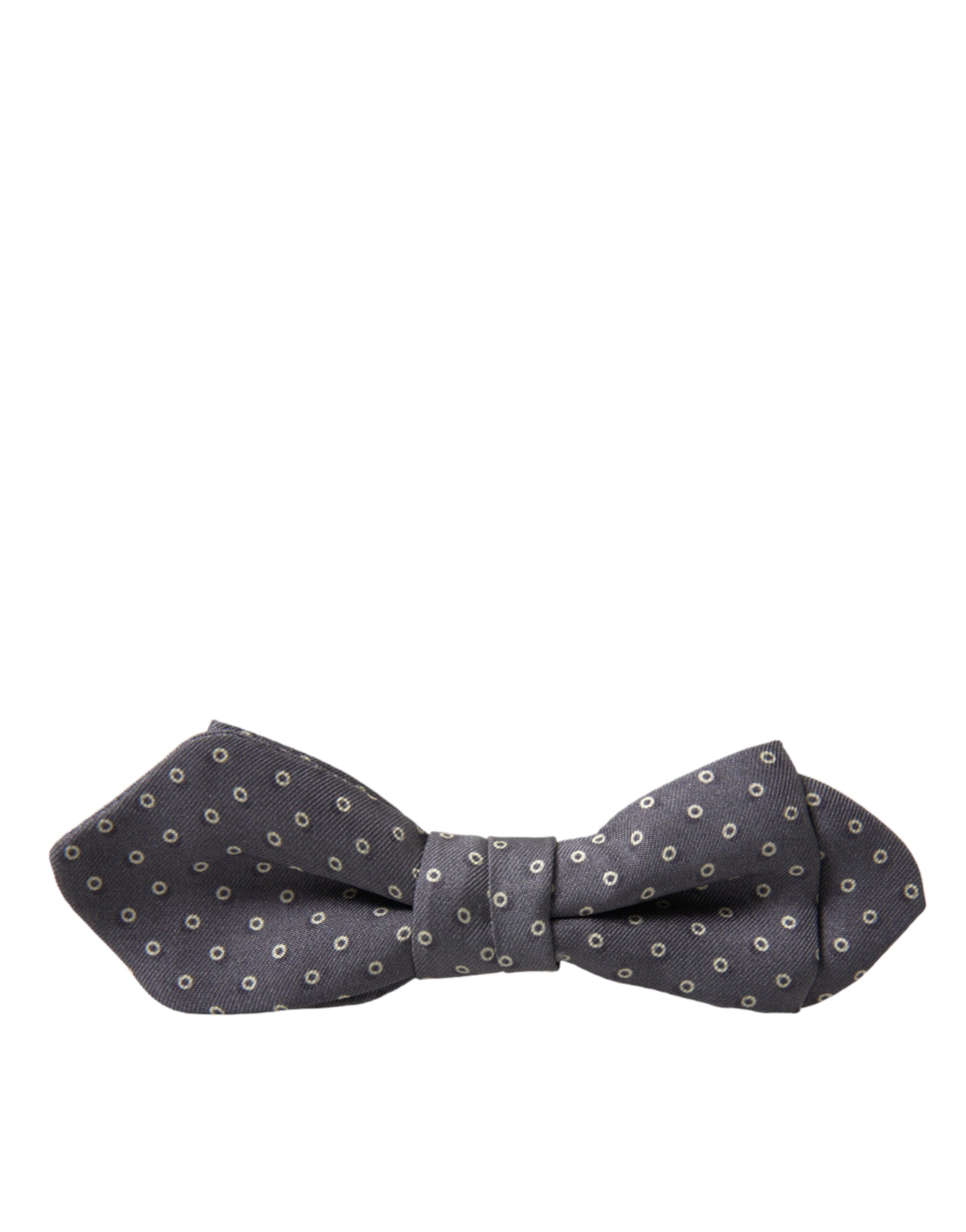 Dolce & Gabbana Elegant Silk Gray Polka Dot Bow Tie - Luksusmuotia Dolce & Gabbana - Tutustu YVES JAVANNI® 