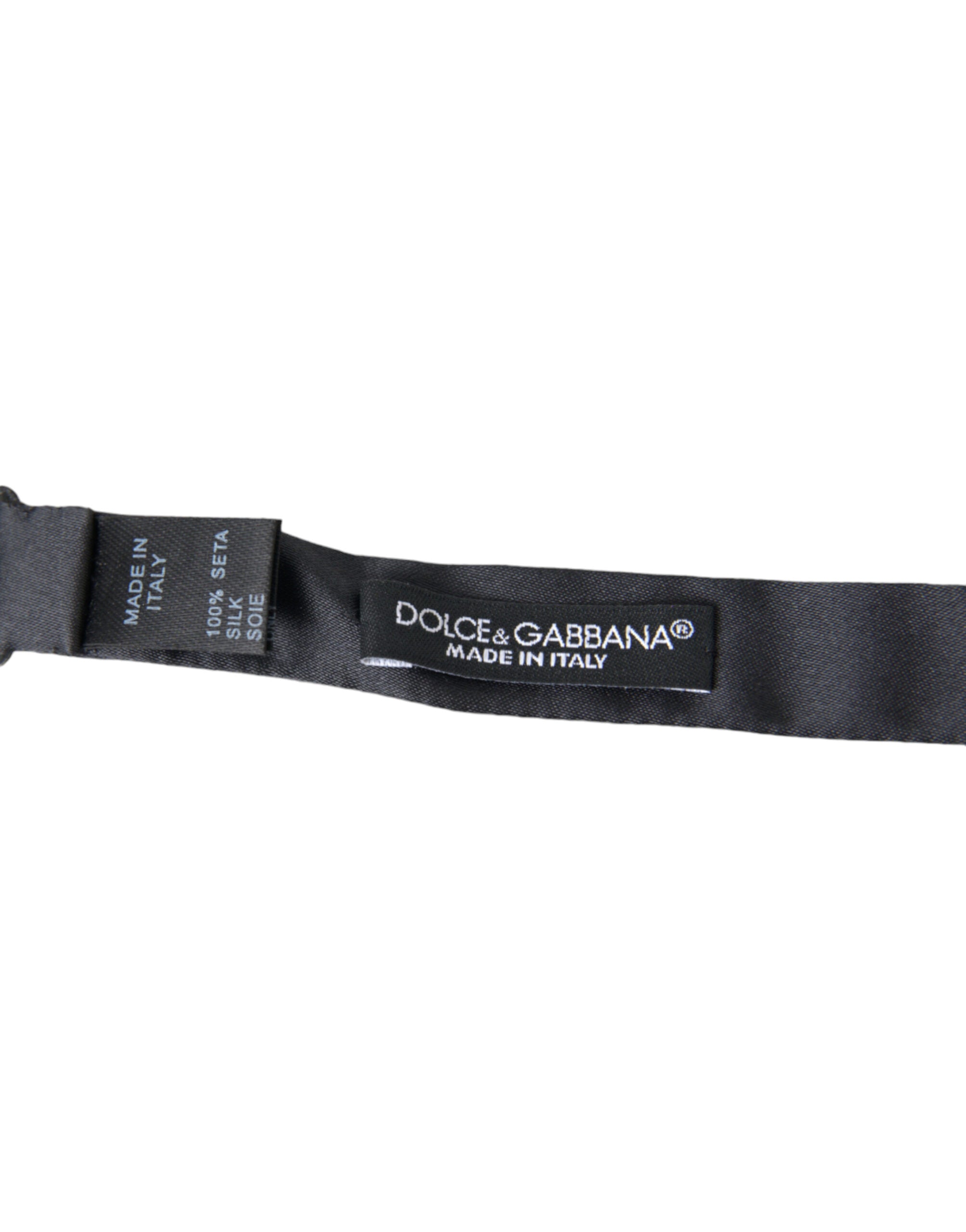 Dolce & Gabbana Elegant Anthracite Gray Silk Bow Tie - Luksusmuotia Dolce & Gabbana - Tutustu YVES JAVANNI® 